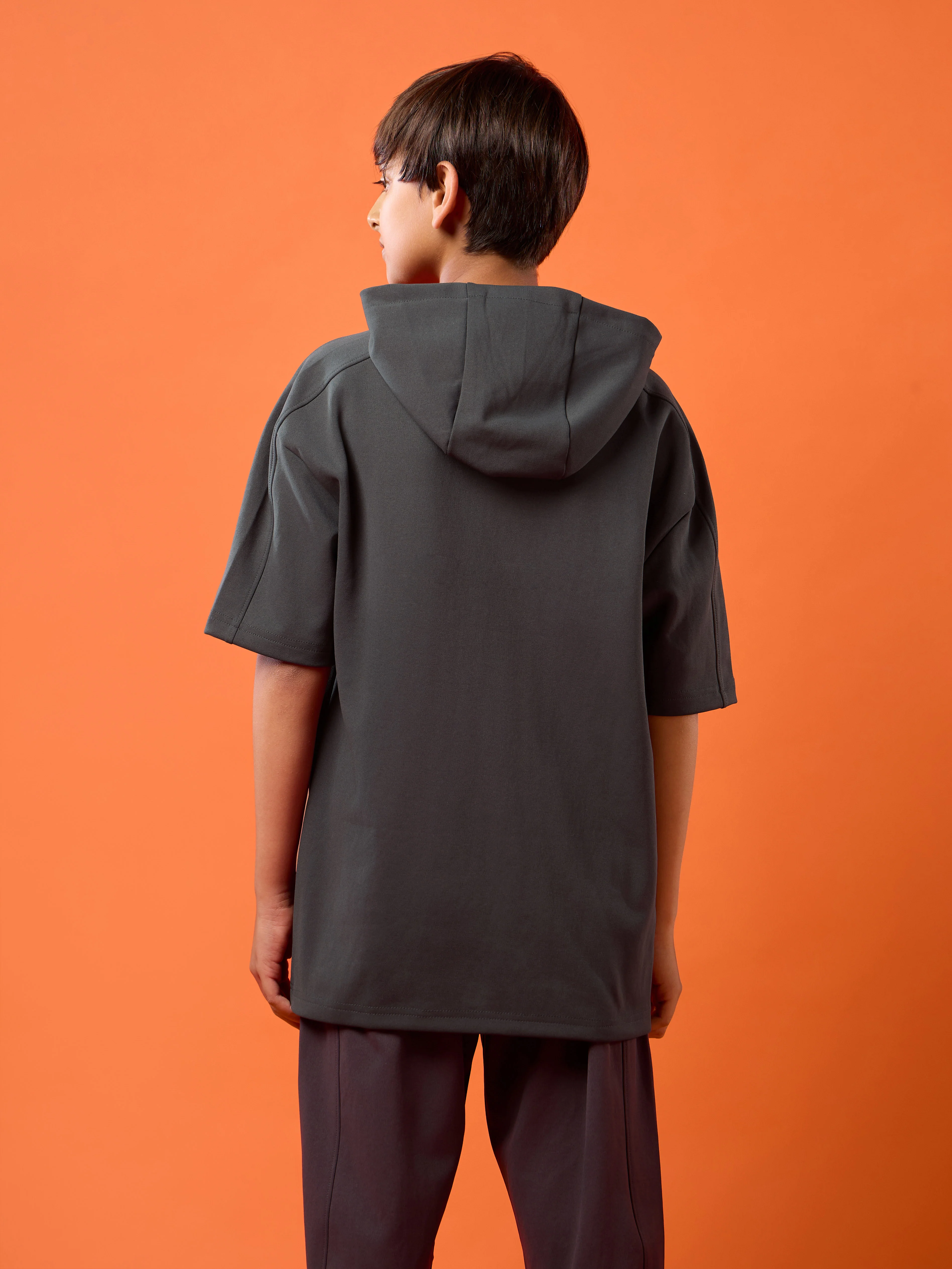 Boys Drop Shoulder Relaxed Hooded T-shirt - Image 3