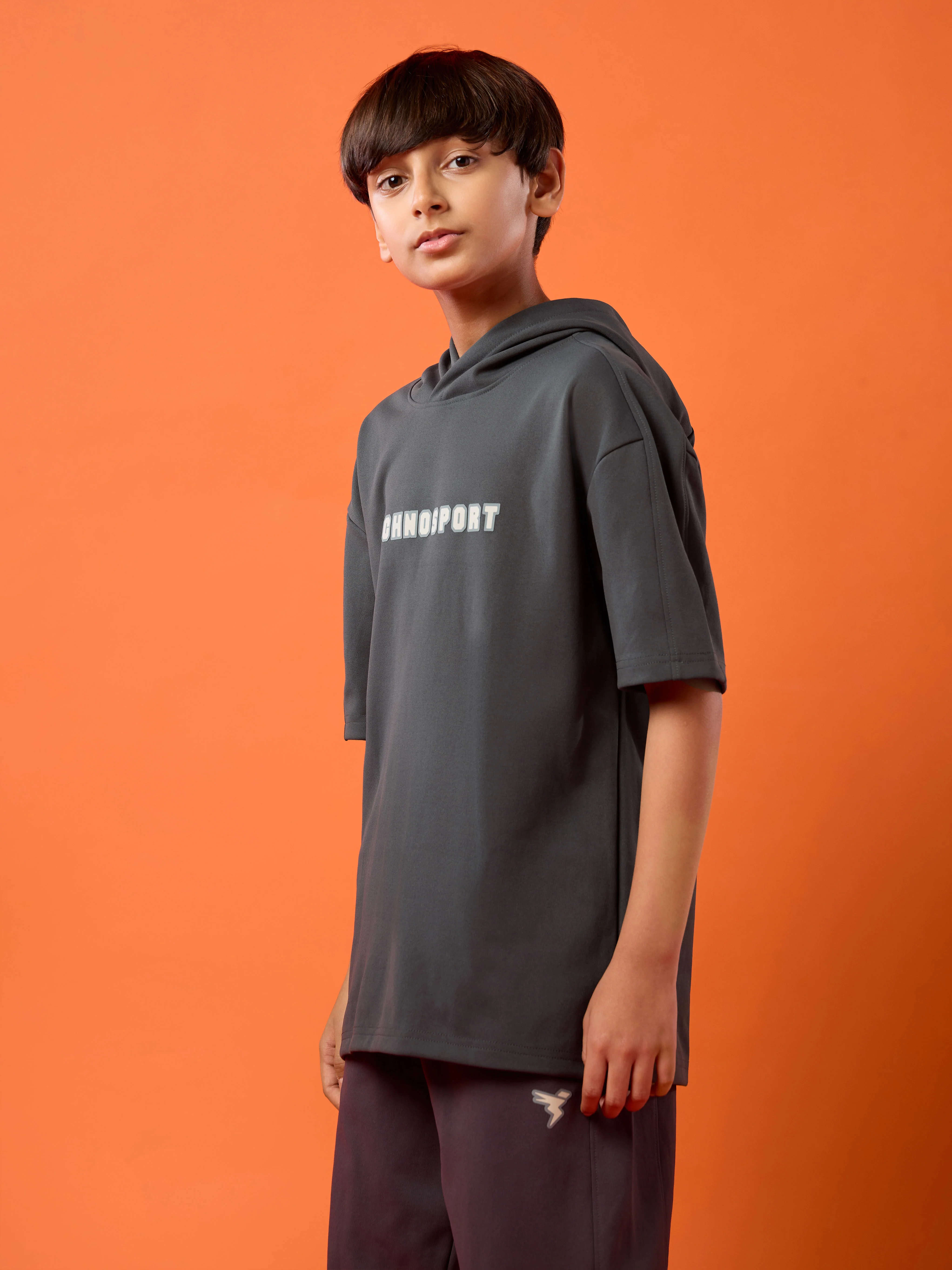 Boys Drop Shoulder Relaxed Hooded T-shirt - Image 4