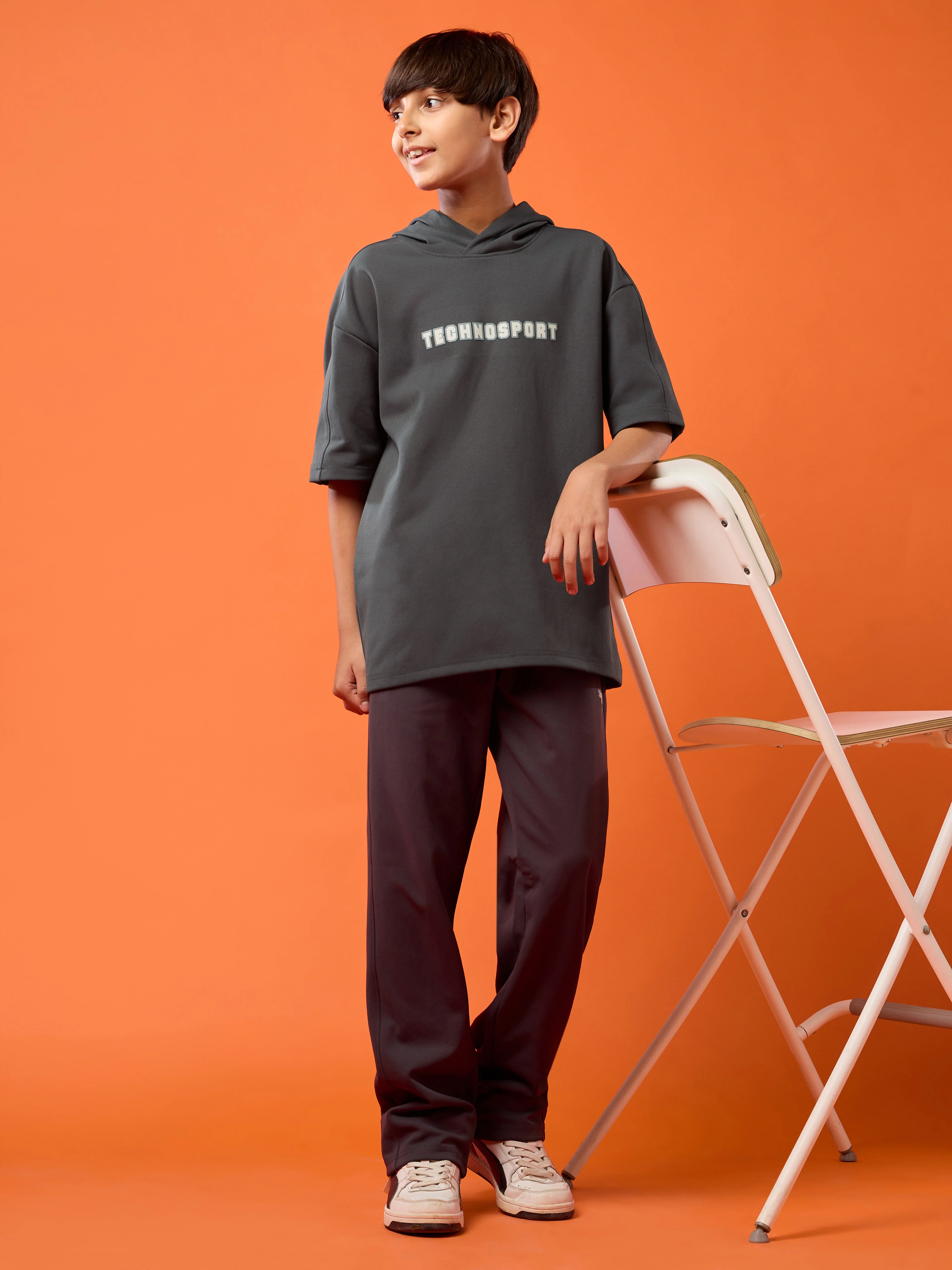 Boys Drop Shoulder Relaxed Hooded T-shirt - Image 6