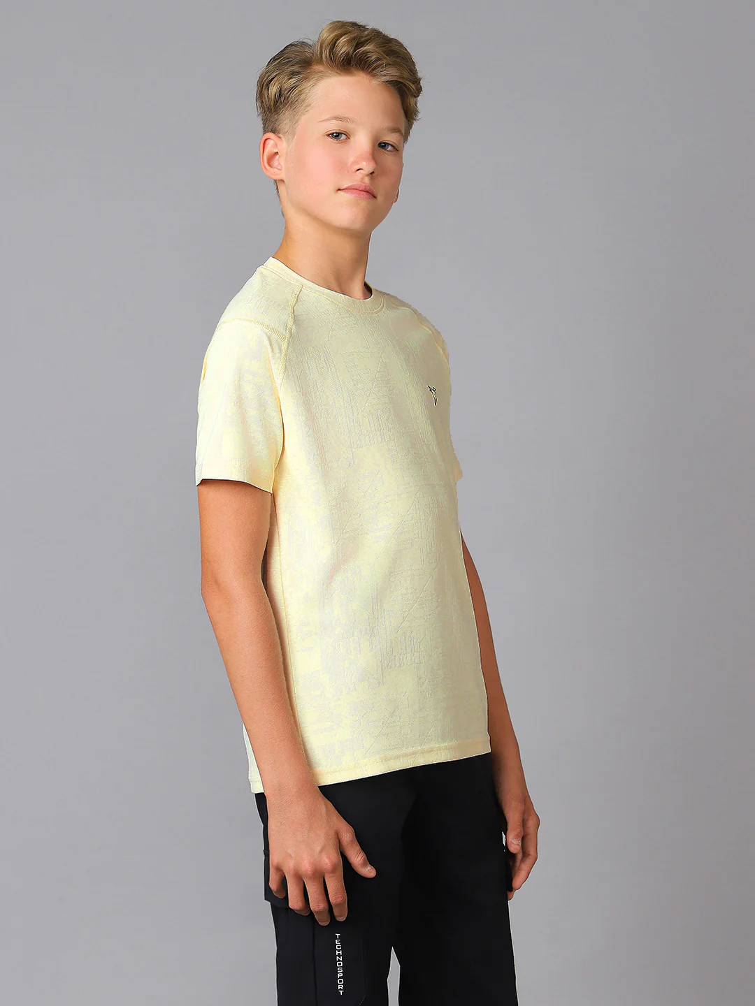 Boys Solid Slim Fit Crew Neck Sports T-shirt with MATPIQ - Image 4