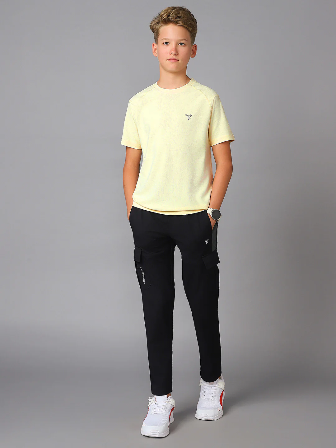 Boys Solid Slim Fit Crew Neck Sports T-shirt with MATPIQ - Image 5
