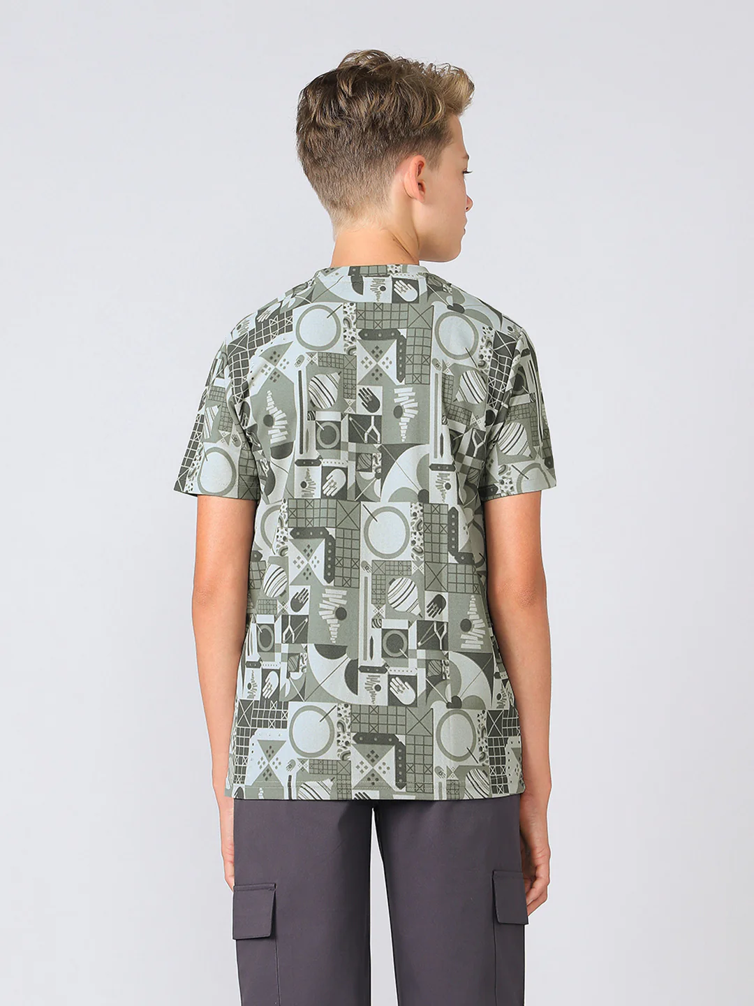 Boys Jacquard Slim Fit Crew Neck Sports T-shirt with MATPIQ - Image 2
