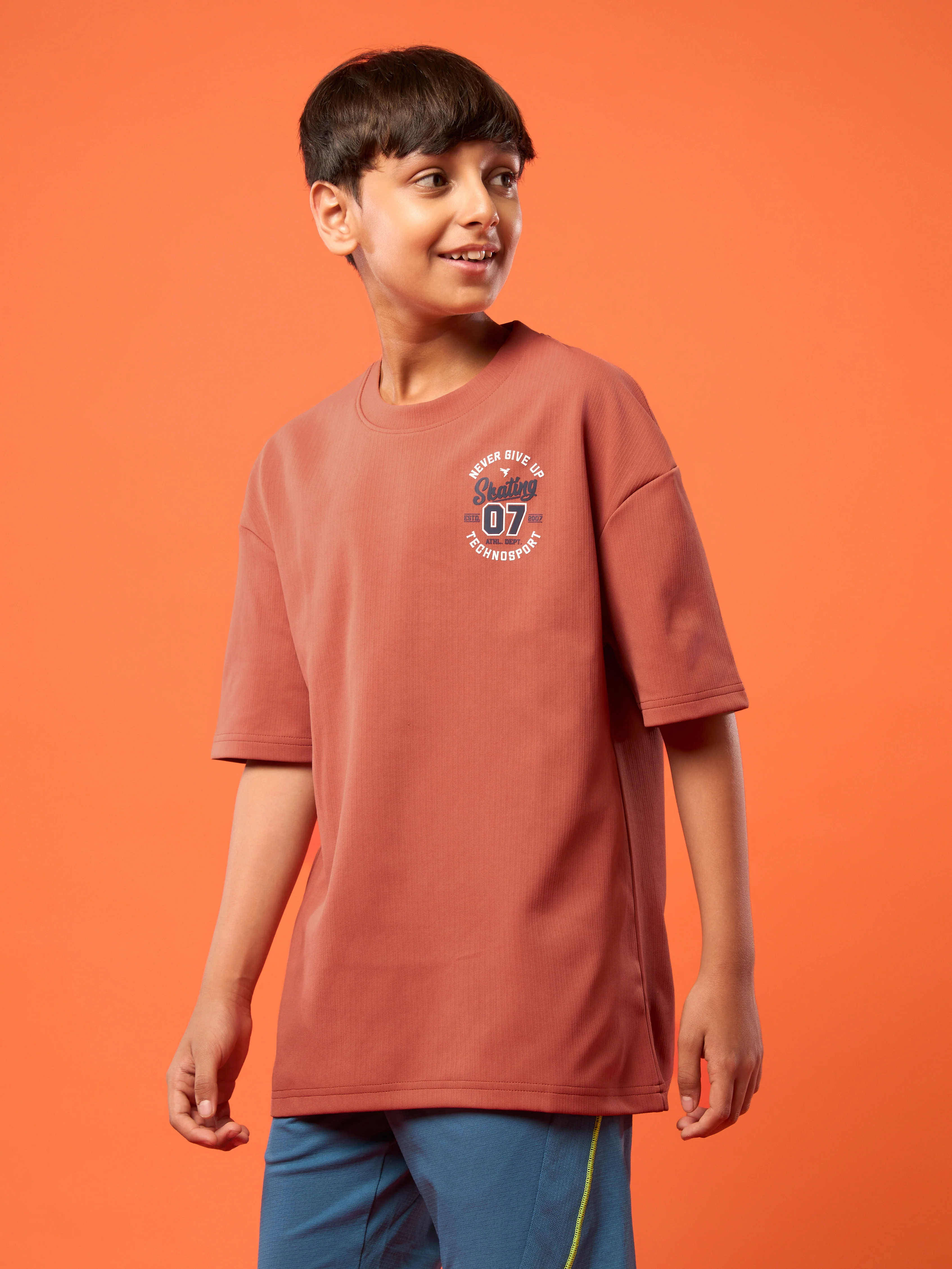 Boys Oversized Printed Round Neck Sports T-shirt with ELASTOPLUS - Image 4