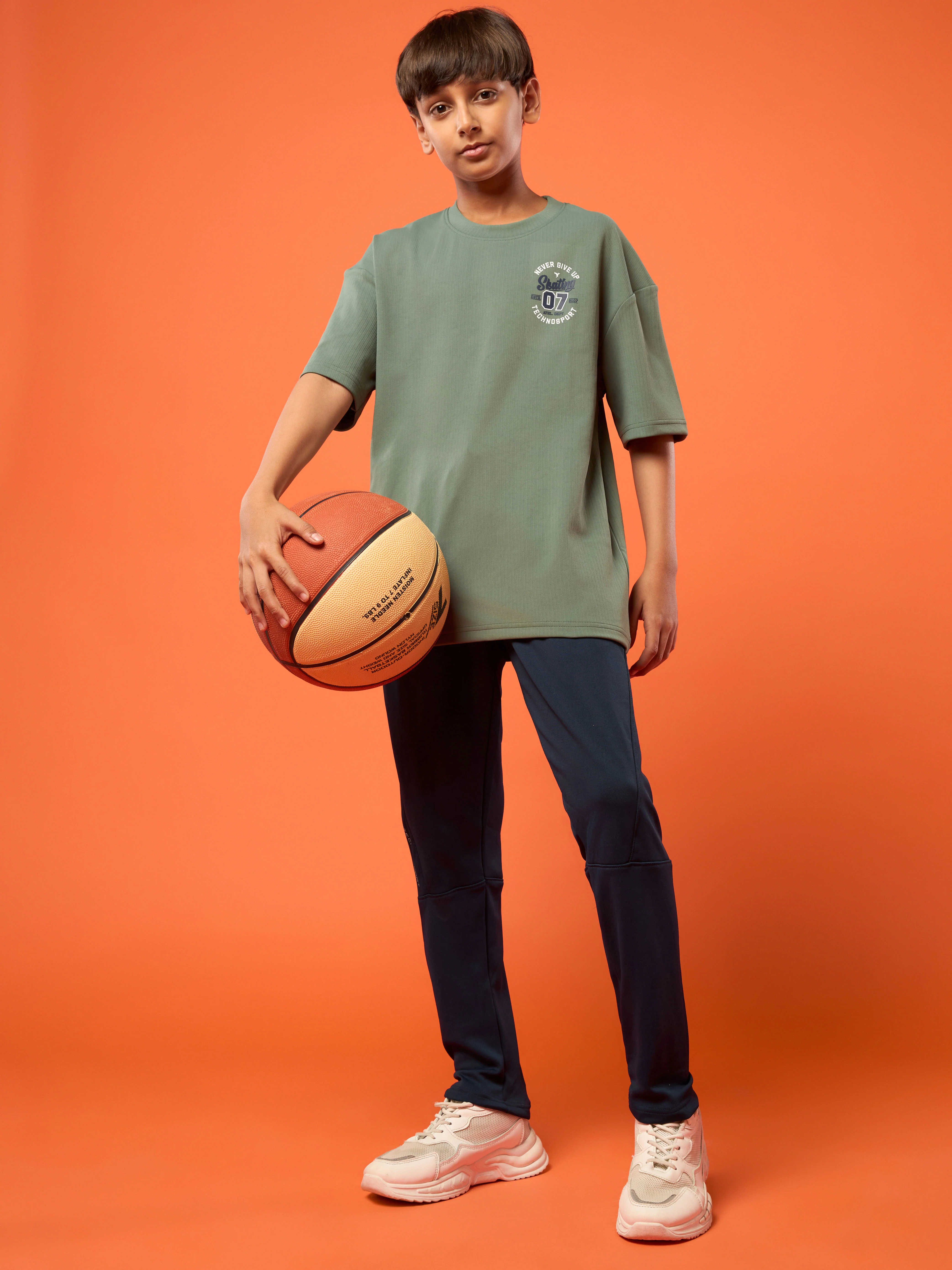 Boys Oversized Printed Round Neck Sports T-shirt with ELASTOPLUS - Image 5