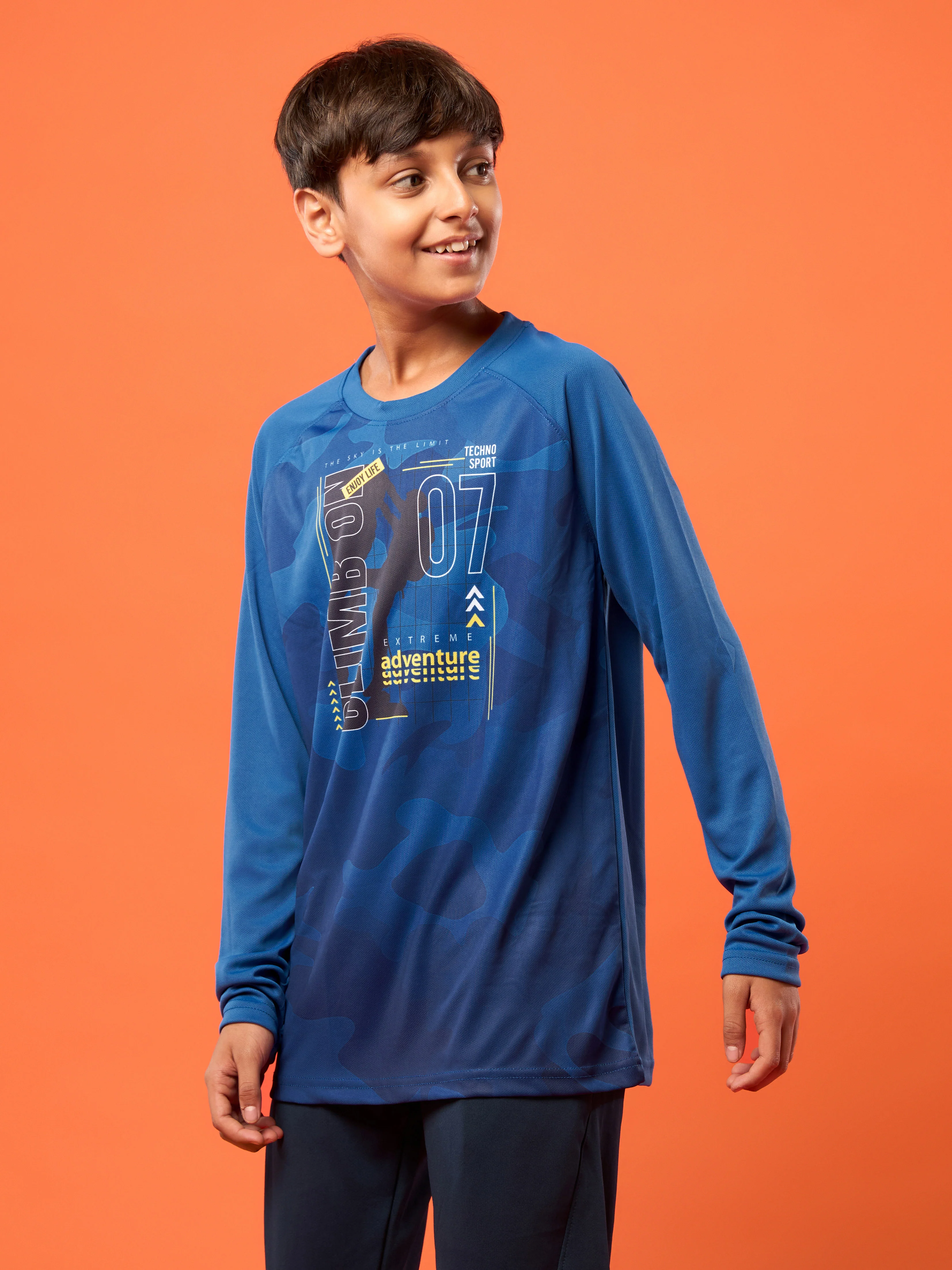 Boys Printed Slim Fit Crew Neck T-shirt with TECHNO COOL+ - Image 4