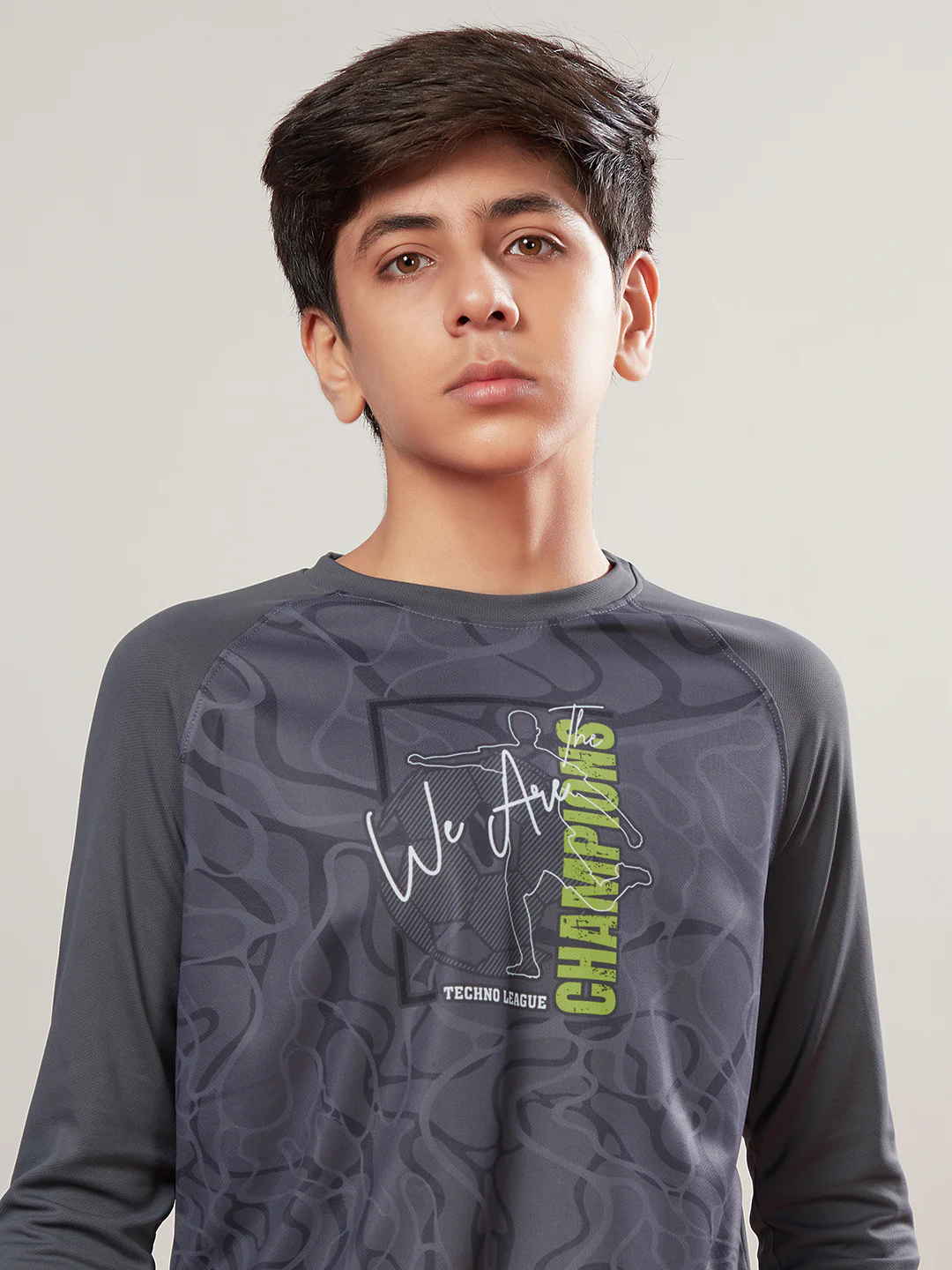 Boys Printed Slim Fit Crew Neck T-shirt with TECHNO COOL+ - Image 5
