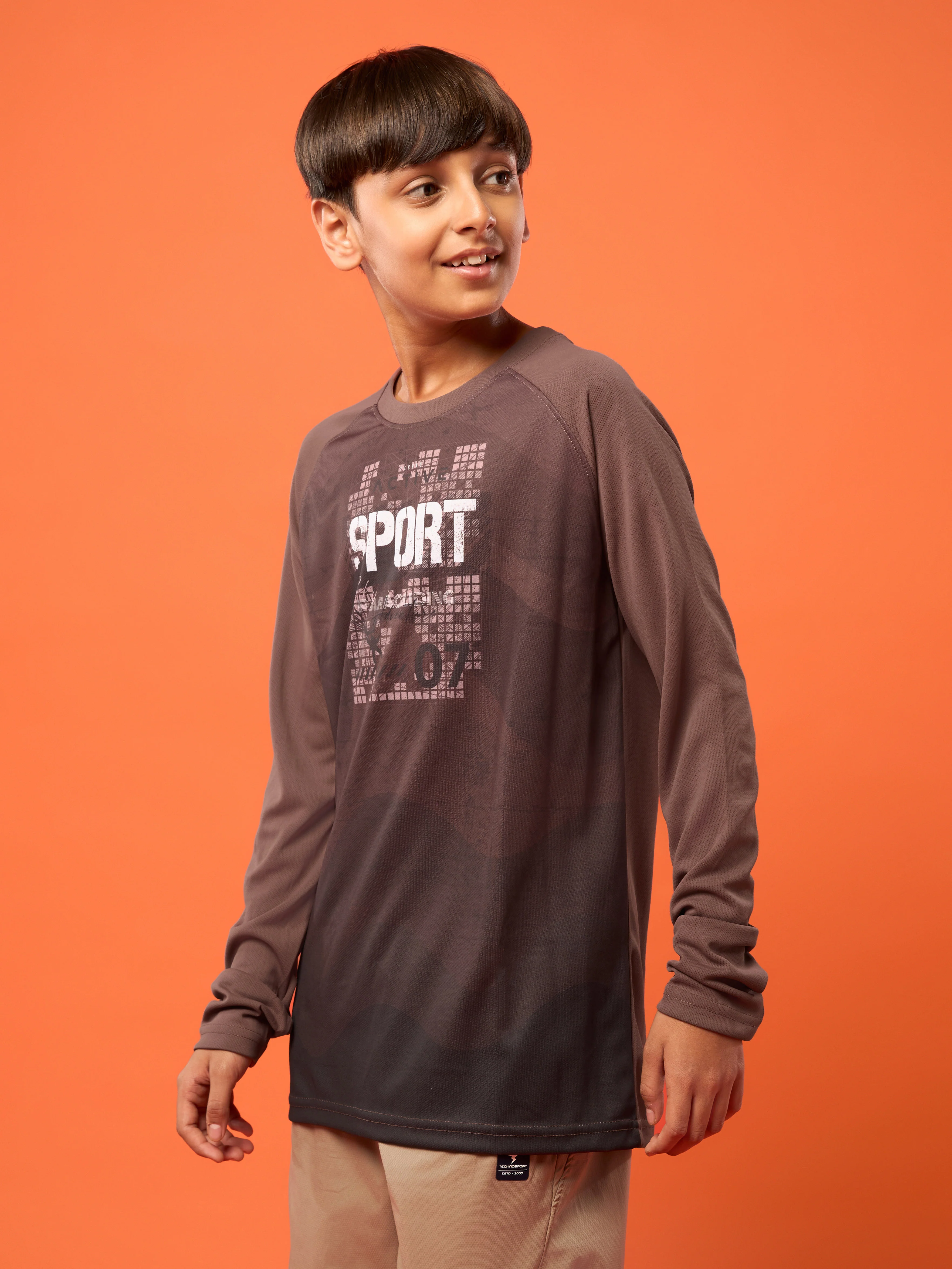 Boys Printed Slim Fit Crew Neck T-shirt with TECHNO COOL+ - Image 4