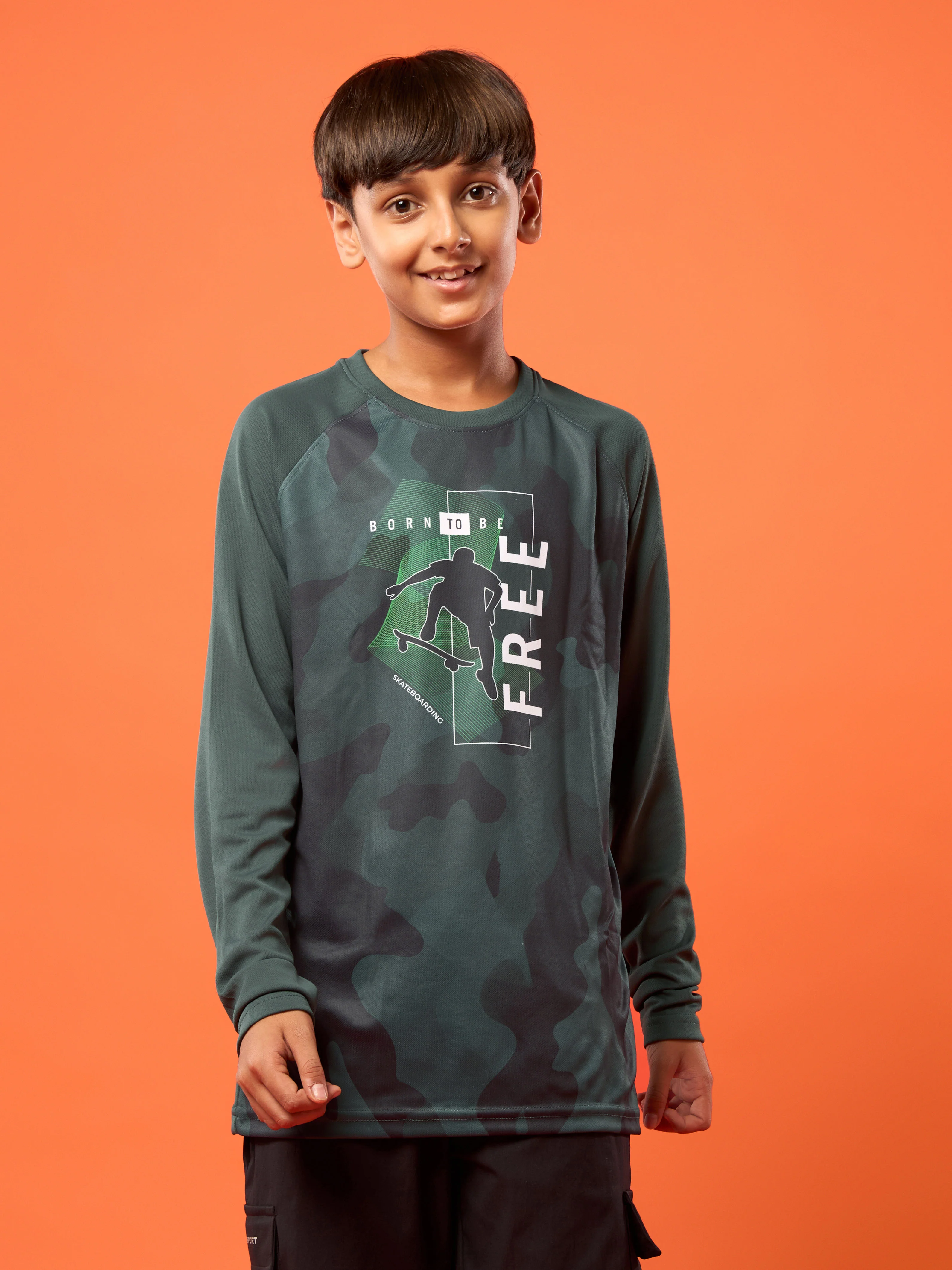 Boys Printed Slim Fit Crew Neck T-shirt with TECHNO COOL+ - Image 2
