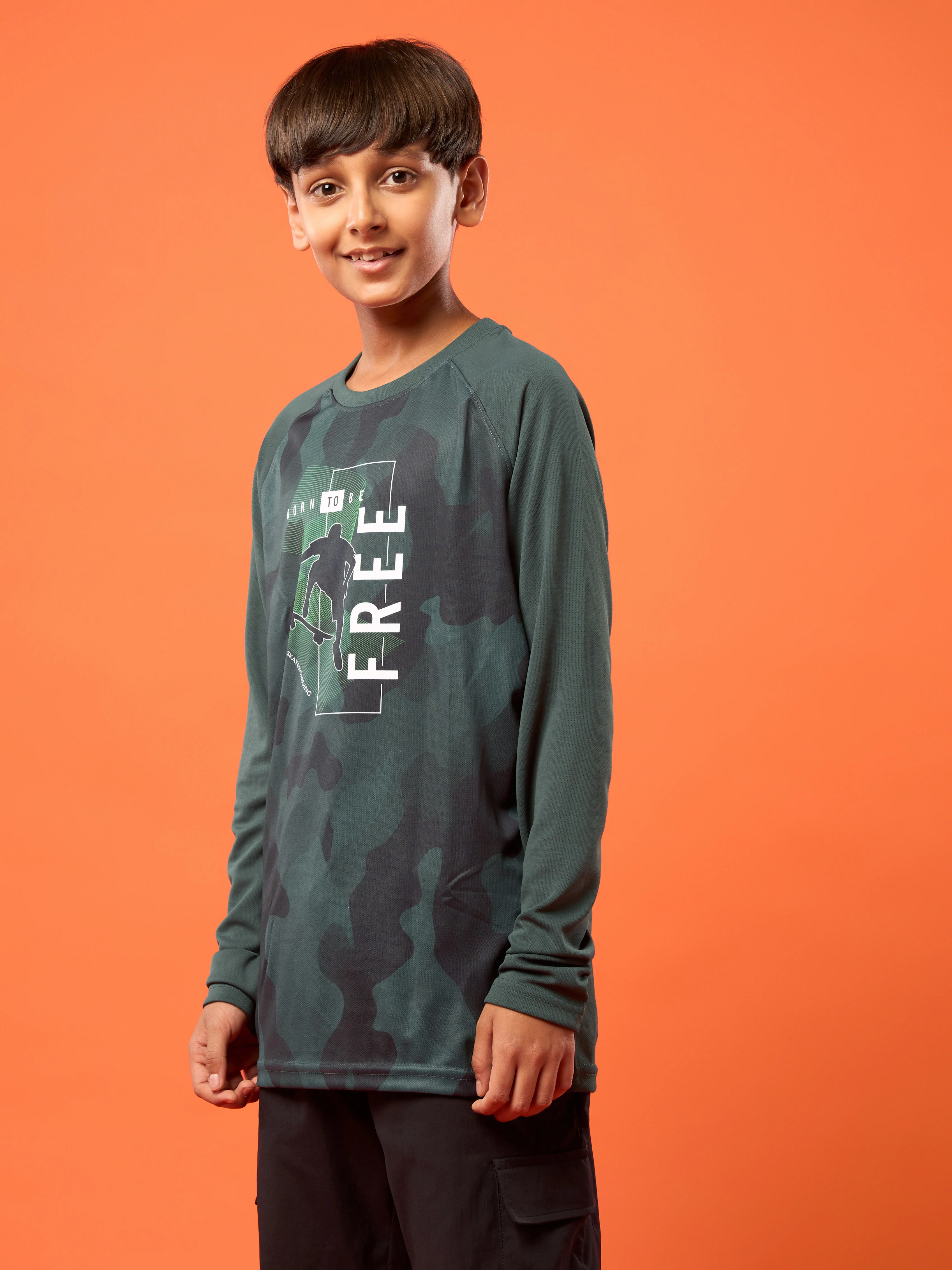 Boys Printed Slim Fit Crew Neck T-shirt with TECHNO COOL+ - Image 4