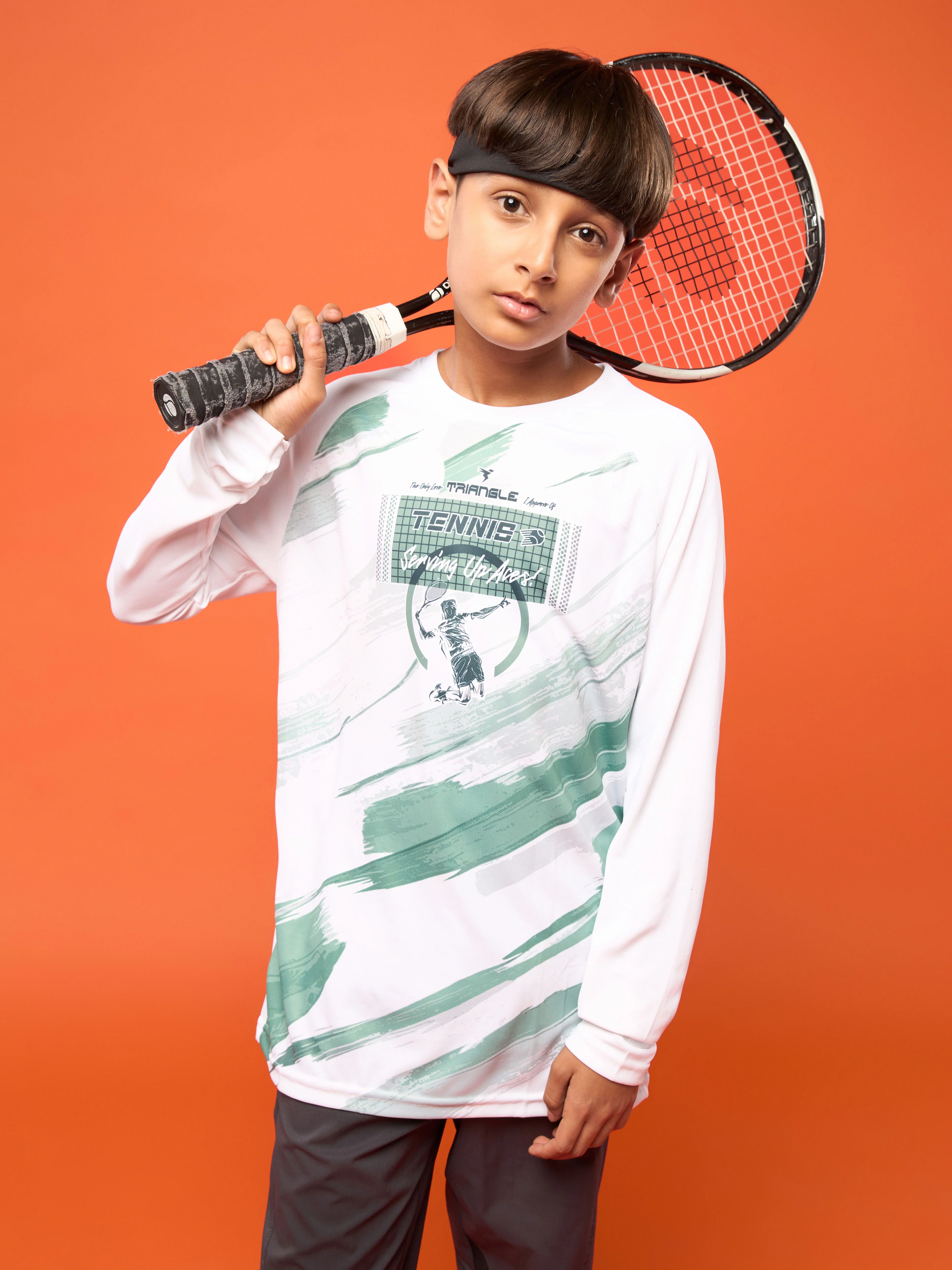 Boys Printed Slim Fit Crew Neck T-shirt with TECHNO COOL+