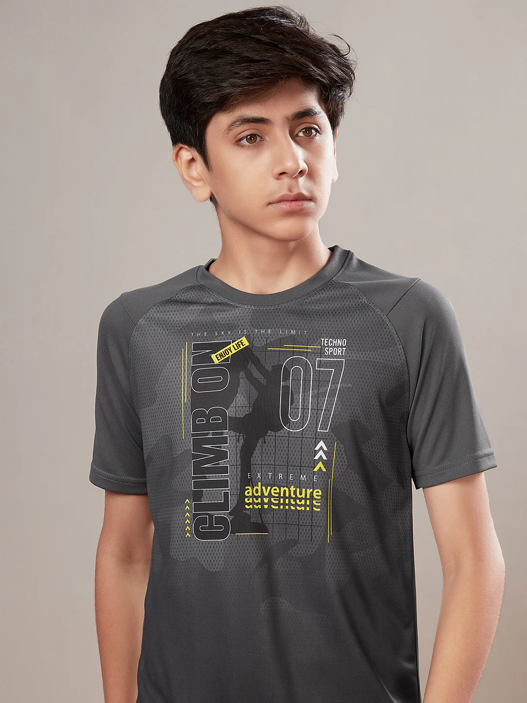 Boys Printed Slim Fit Crew Neck T-shirt with TECHNOLITE - Image 6
