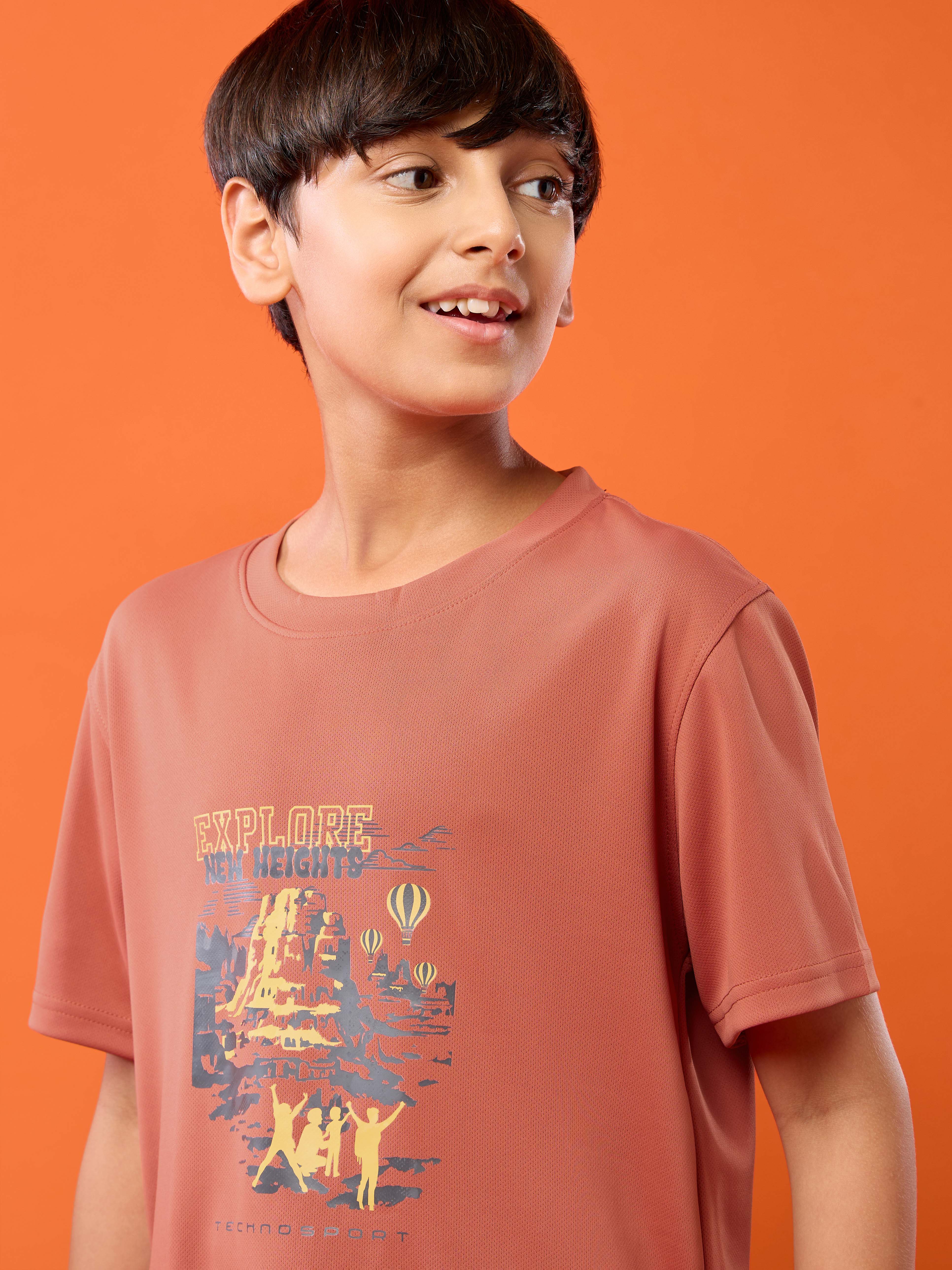 Boys Printed Slim Fit Crew Neck T-shirt with TECHNOLITE - Image 6