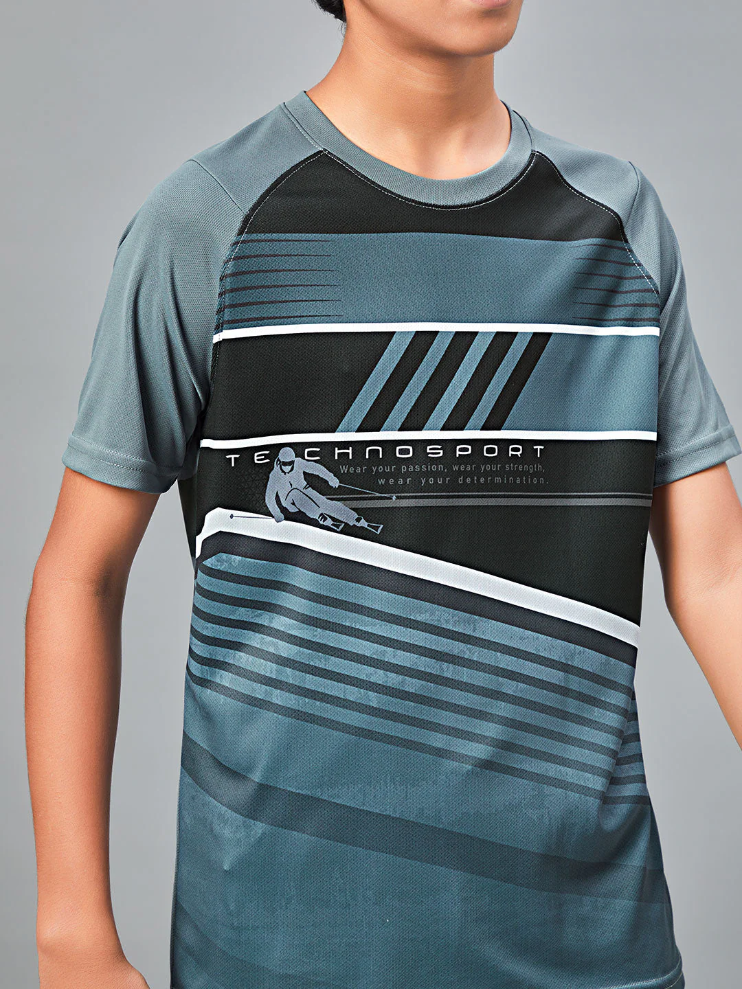Boys Printed Slim Fit Crew Neck T-shirt with TECHNOLITE - Image 5