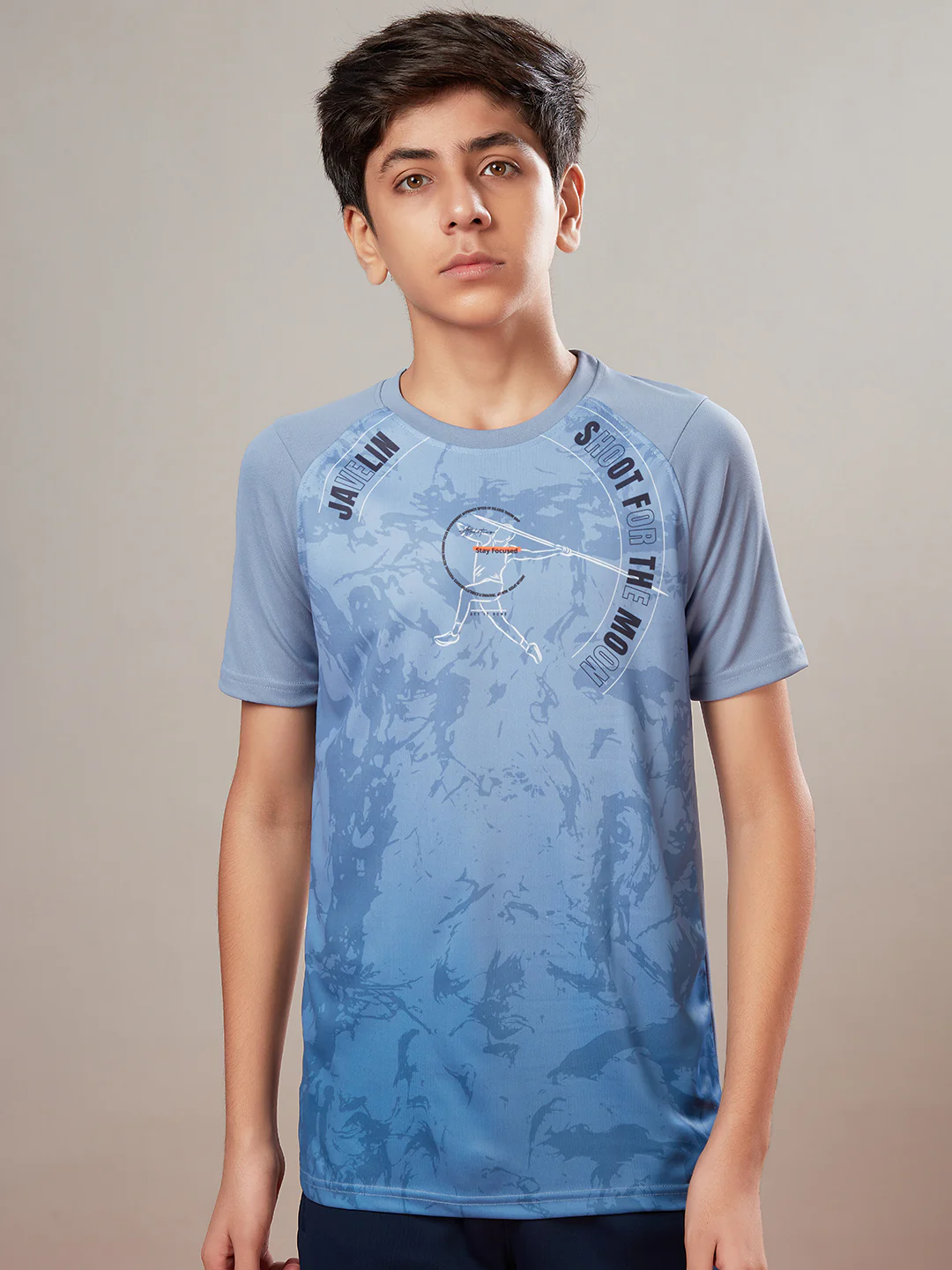 Boys Printed Slim Fit Crew Neck T-shirt with TECHNOLITE - Image 2