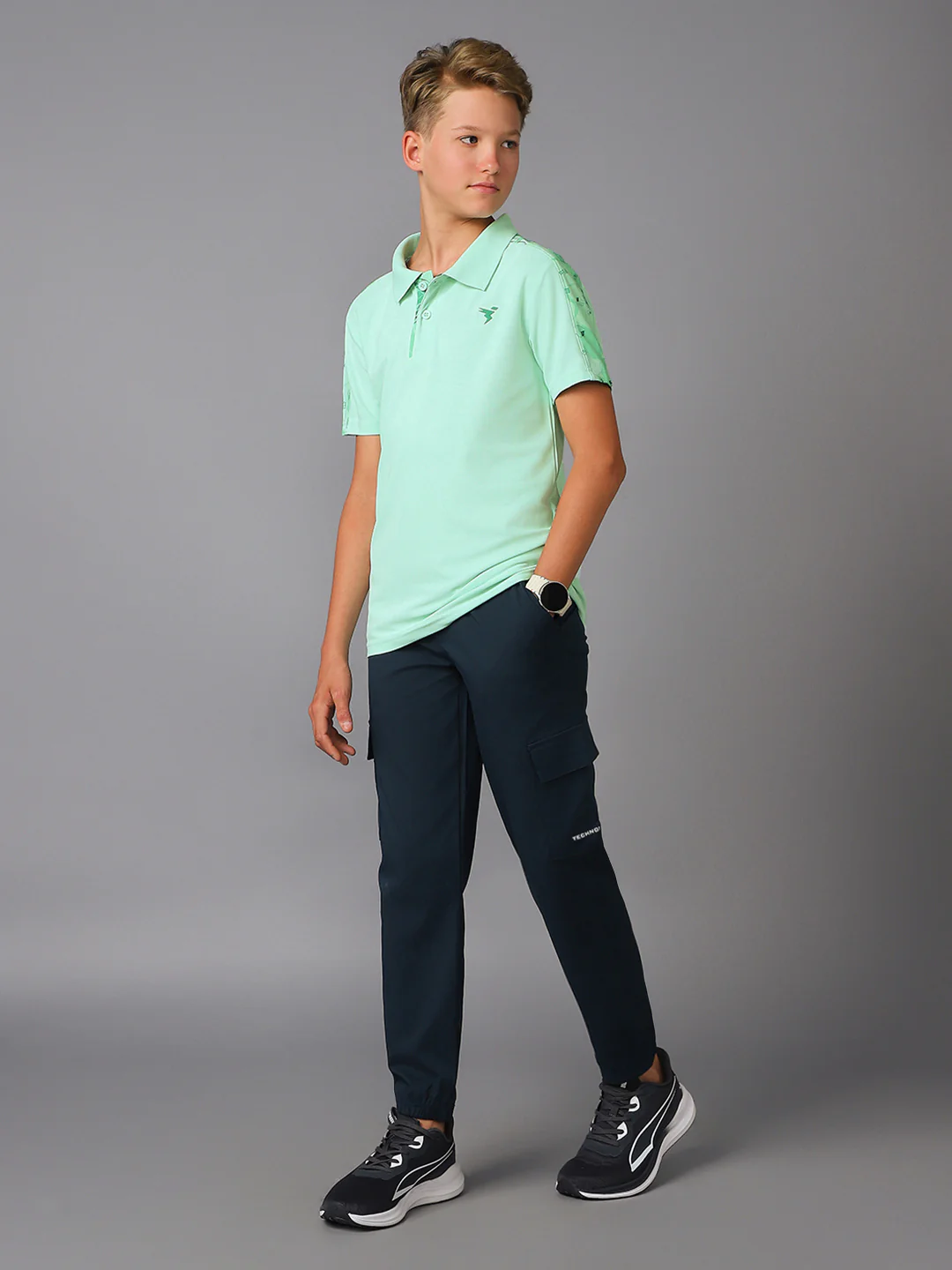 Boys Printed Slim Fit Polo Sports T-shirt with MATPIQ - Image 5