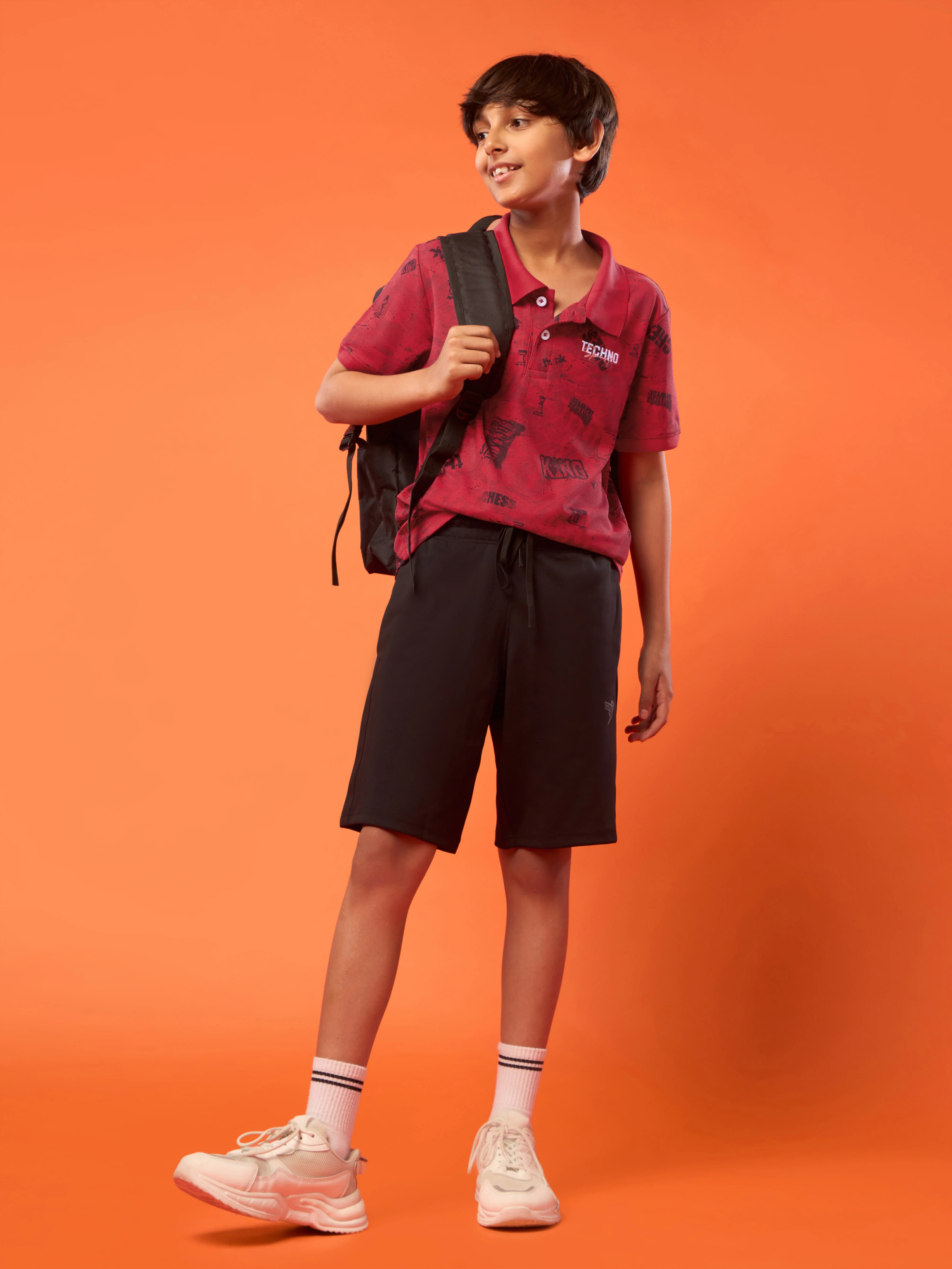 Boys Printed Slim Fit Polo Sports T-shirt with MATPIQ - Image 4