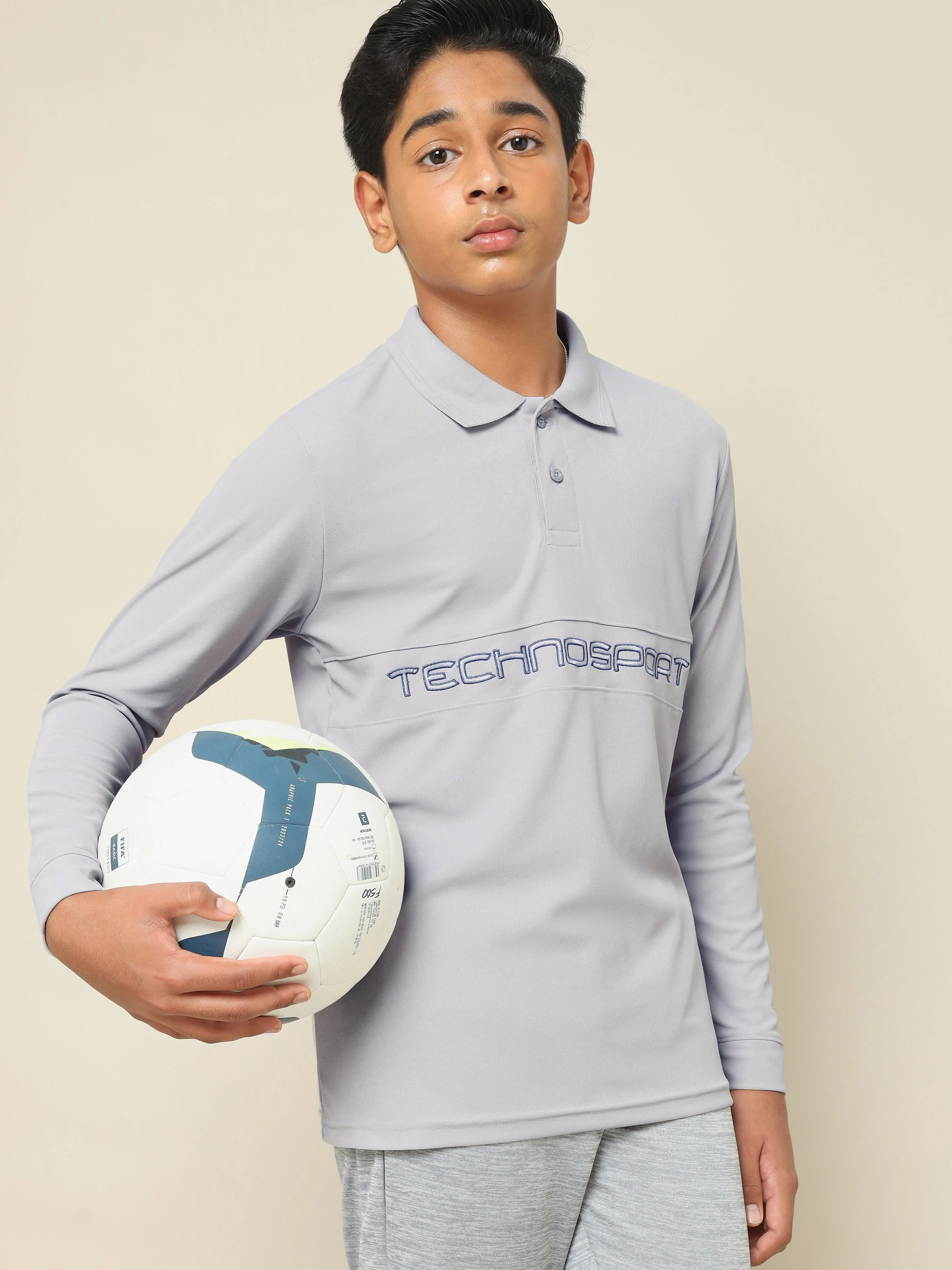Boys Printed Slim Fit Polo T-shirt with MATPIQ