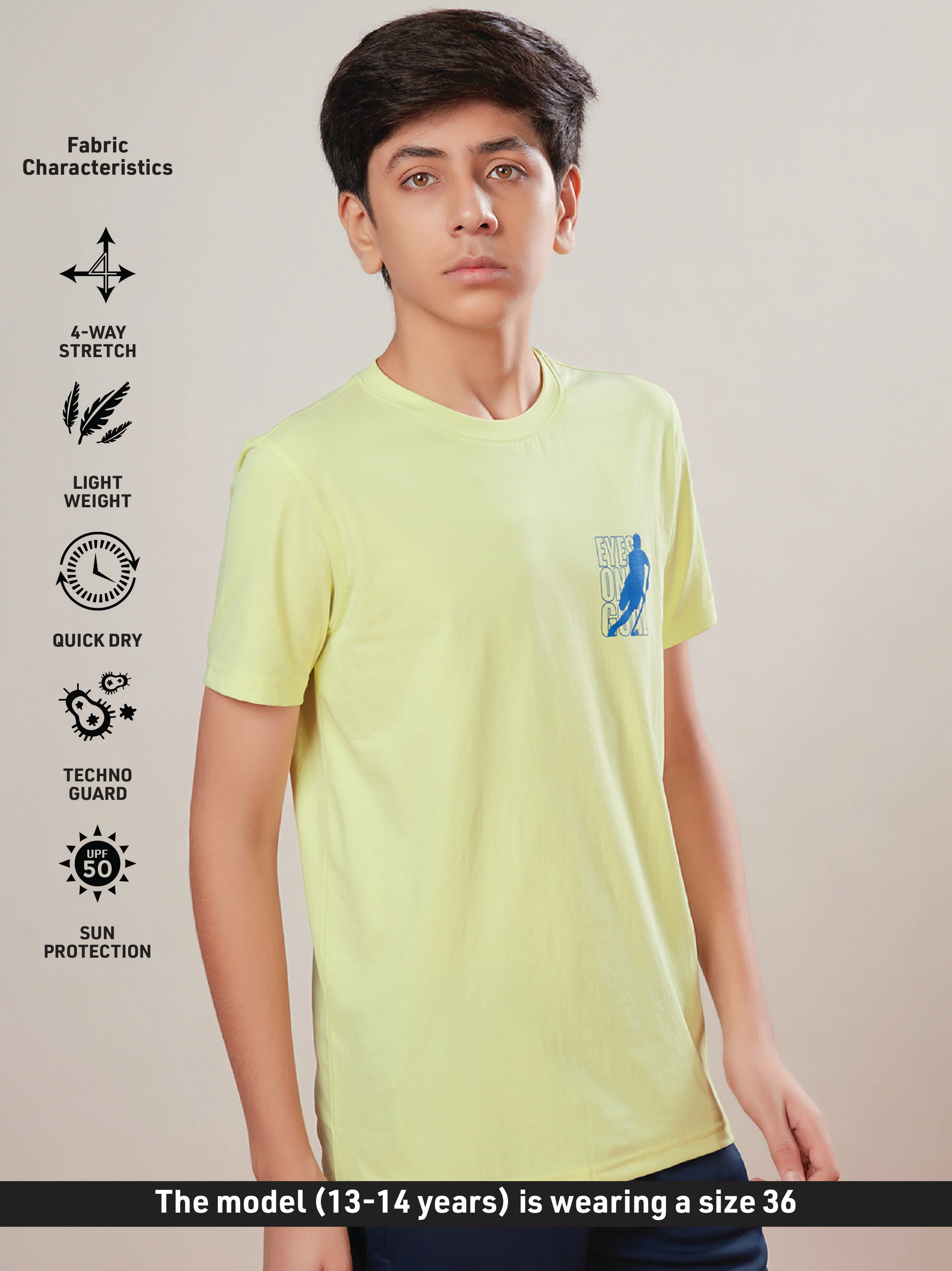 Boys Printed Slim Fit Round Neck Sports T-shirt with COTFLEX - Image 3