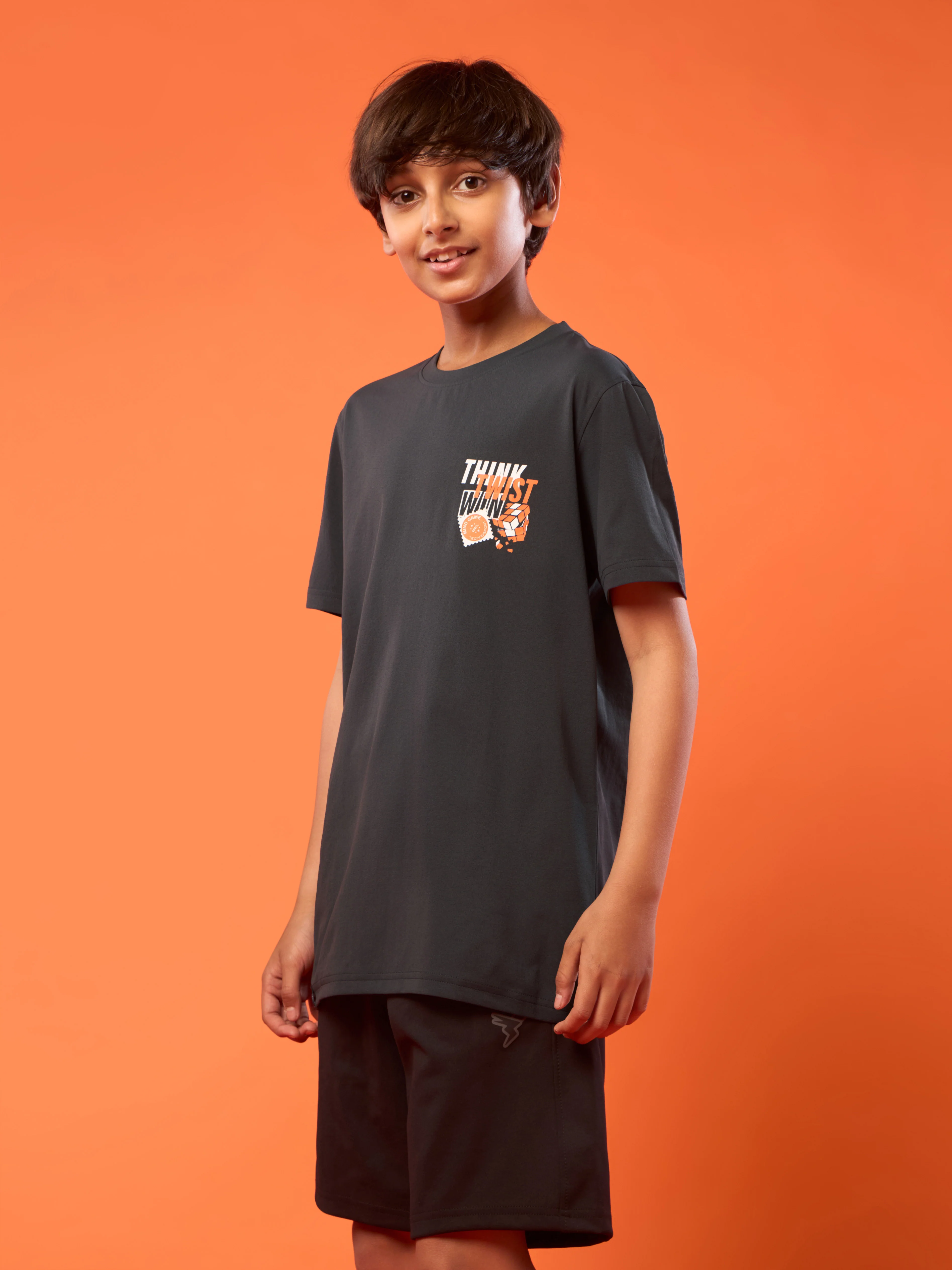 Boys Printed Slim Fit Round Neck Sports T-shirt with COTFLEX - Image 2