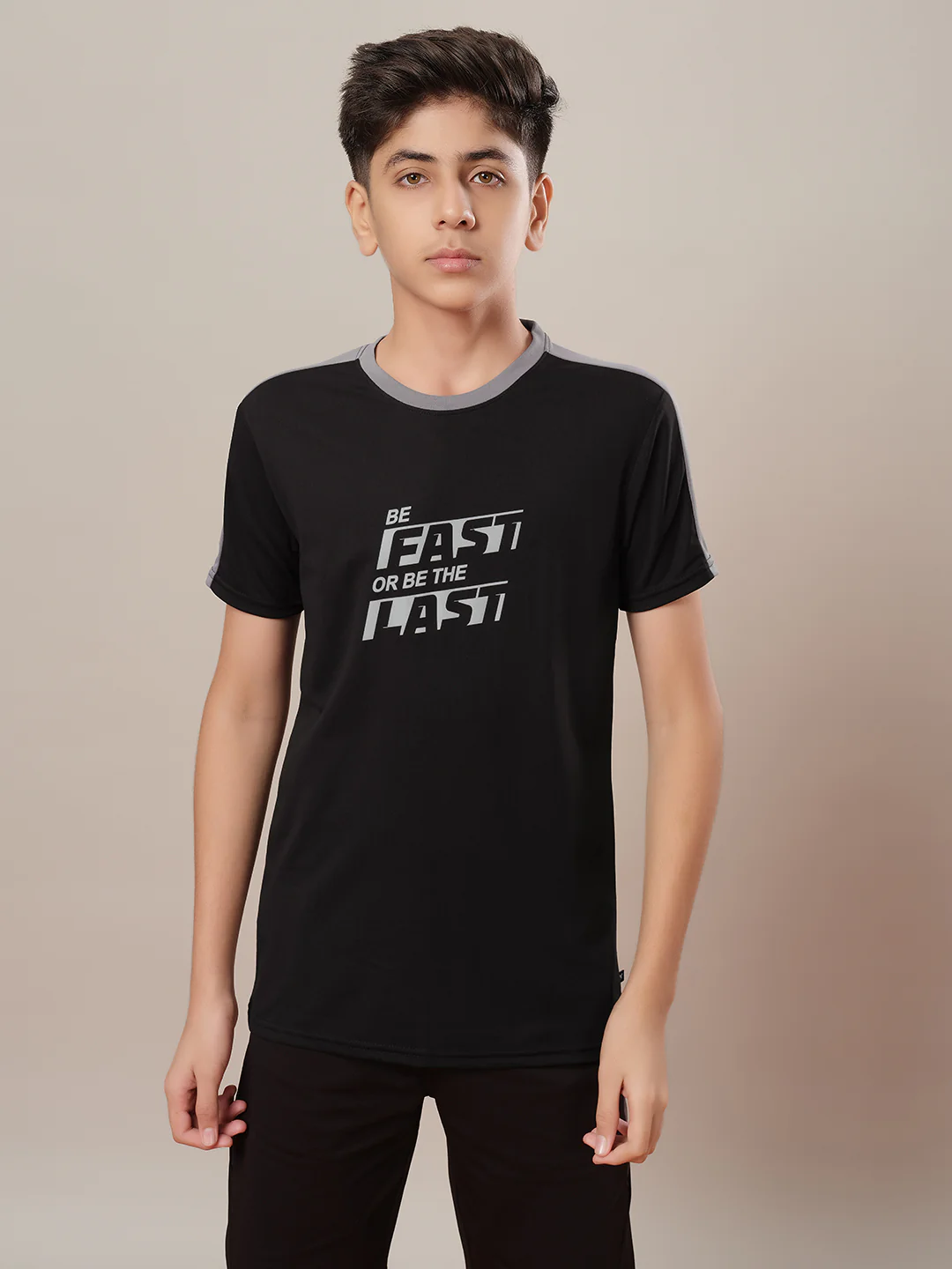 Boys Printed Slim Fit Round Neck Sports T-shirt with TECHNO DRY - Image 2