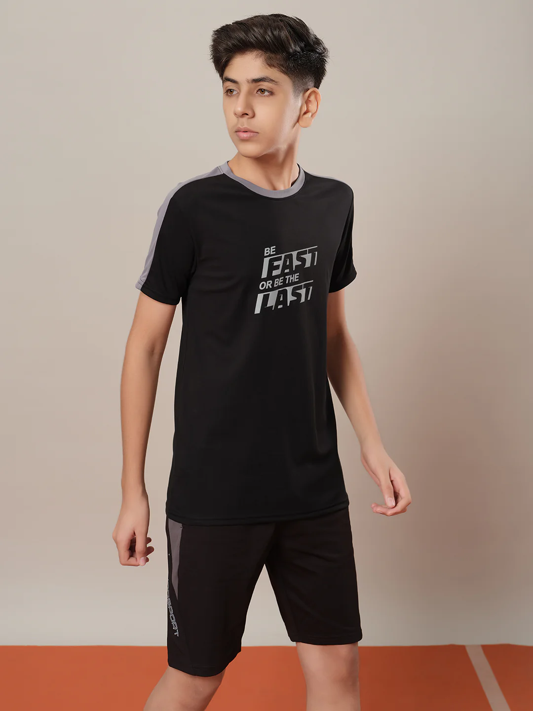 Boys Printed Slim Fit Round Neck Sports T-shirt with TECHNO DRY - Image 5