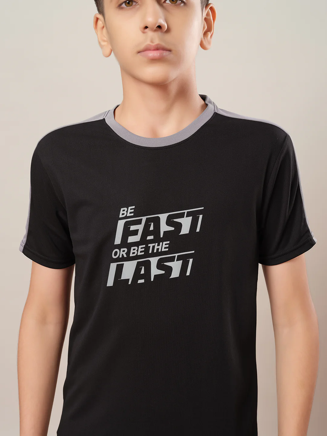 Boys Printed Slim Fit Round Neck Sports T-shirt with TECHNO DRY - Image 6