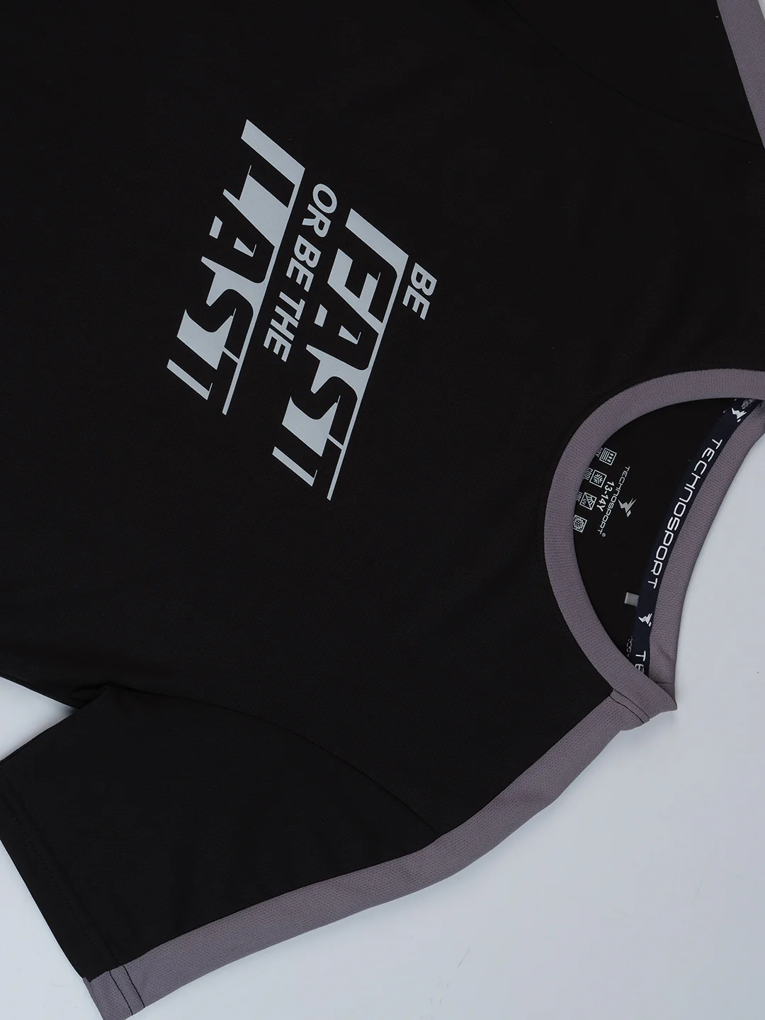 Boys Printed Slim Fit Round Neck Sports T-shirt with TECHNO DRY - Image 7
