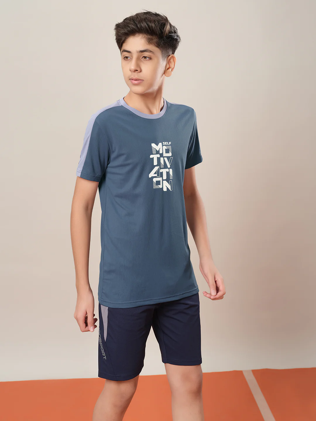 Boys Printed Slim Fit Round Neck Sports T-shirt with TECHNO DRY - Image 3