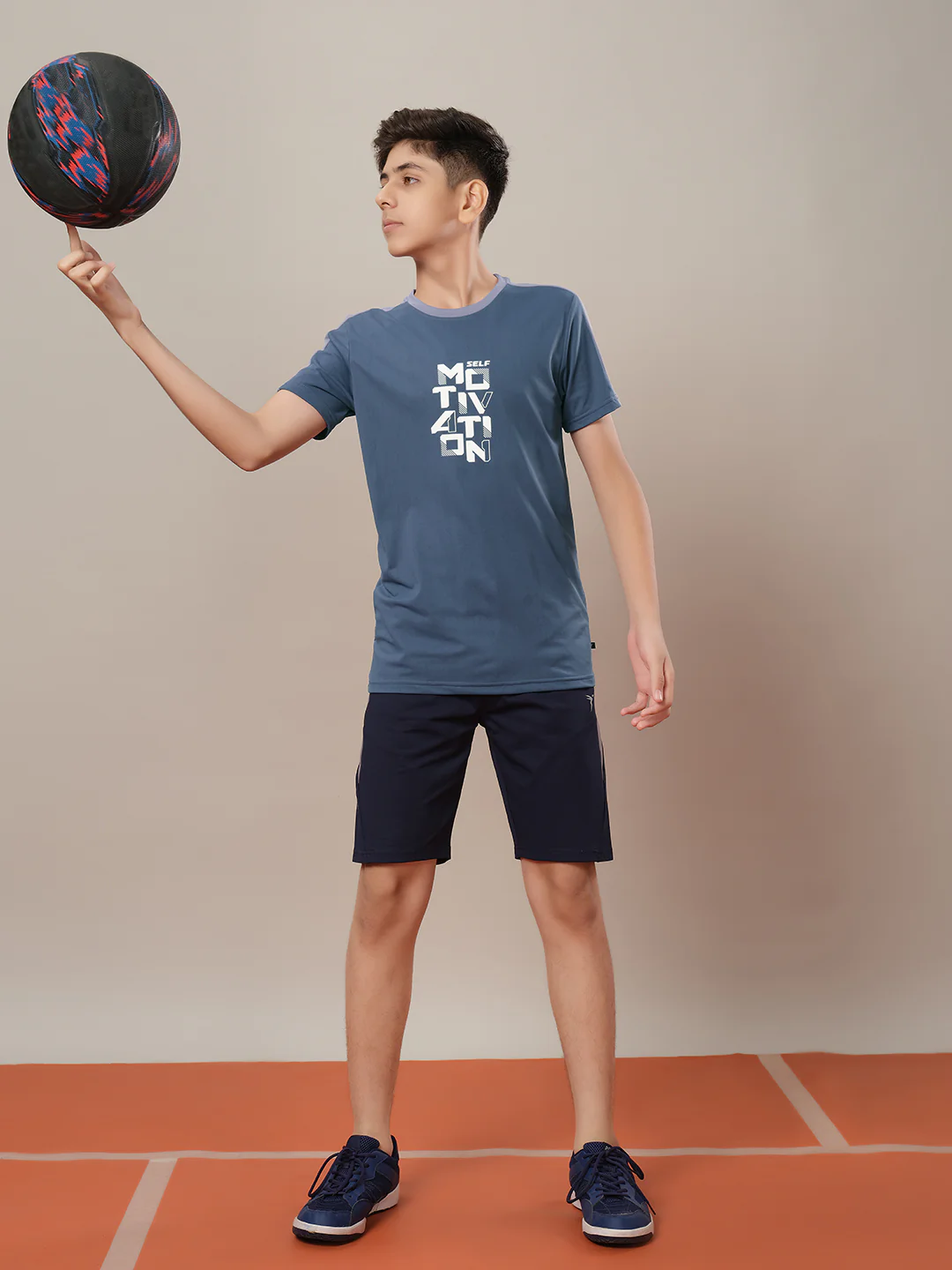 Boys Printed Slim Fit Round Neck Sports T-shirt with TECHNO DRY - Image 4