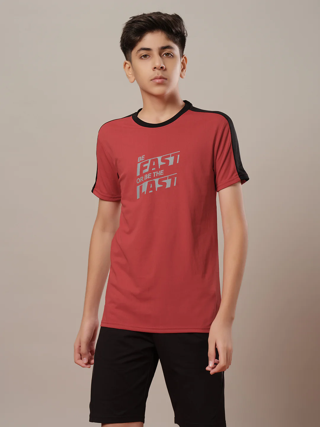 Boys Printed Slim Fit Round Neck Sports T-shirt with TECHNO DRY - Image 2