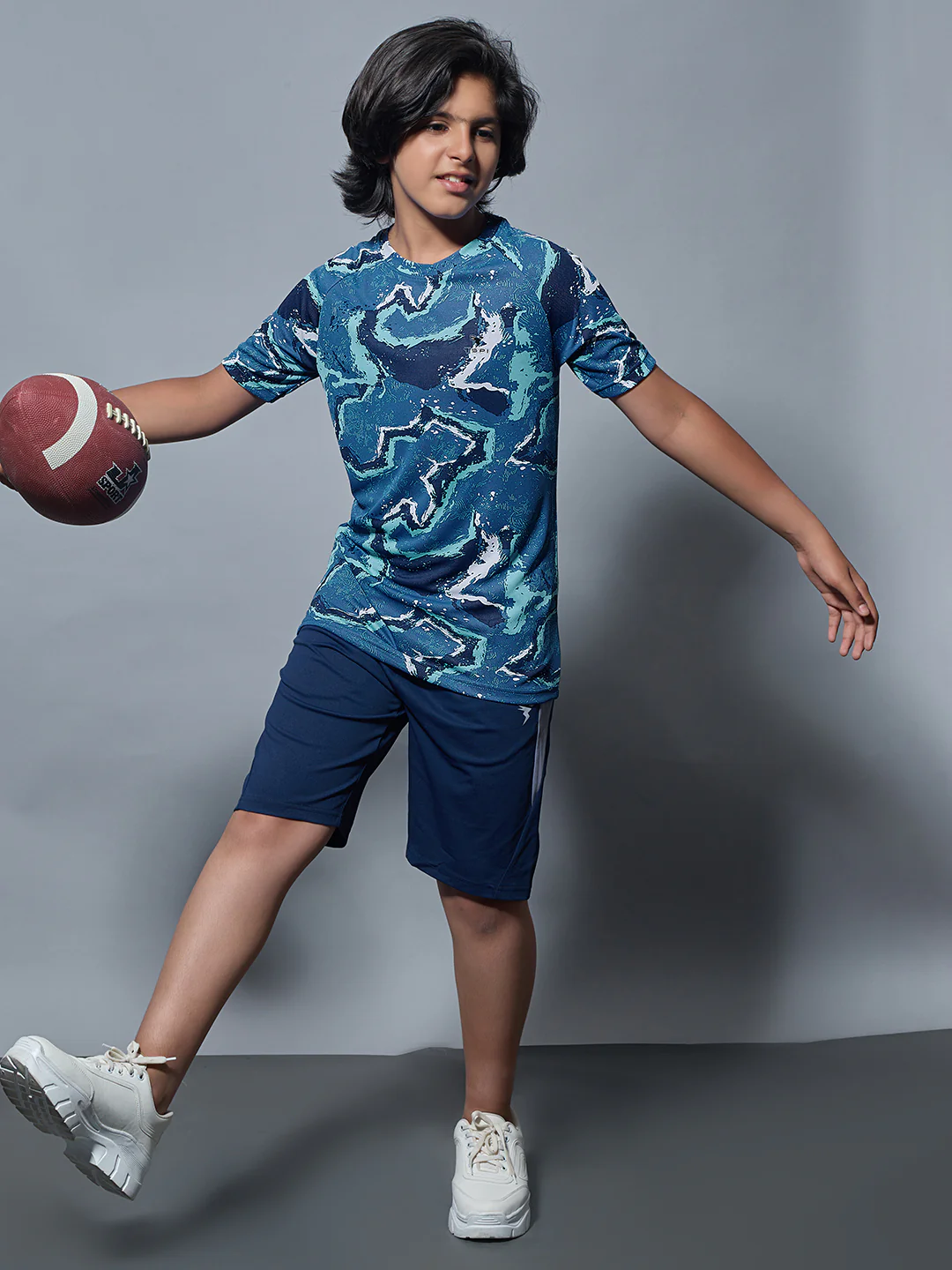 Boys Printed Slim Fit Round Neck Sports T-shirt with TECHNOCOOL+ - Image 5