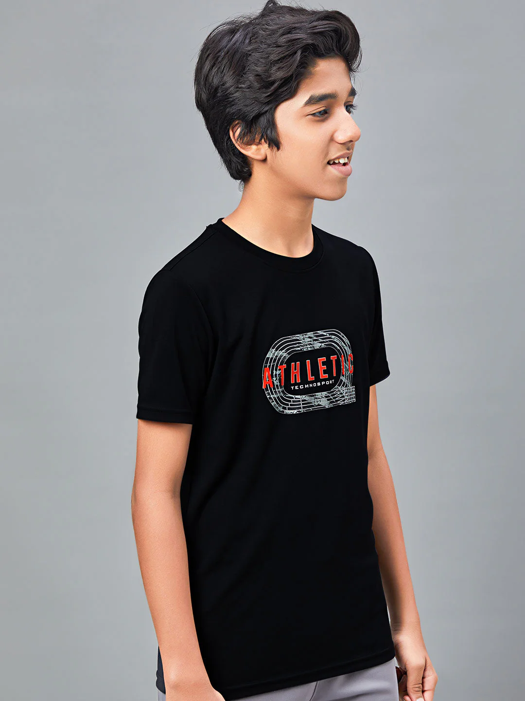 Boys Printed Slim Fit Round Neck Sports T-shirt with TECHNOCOOL+ - Image 4