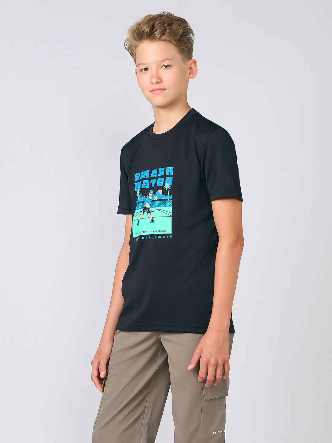 Boys Printed Slim Fit Round Neck Sports T-shirt with TECHNOCOOL+ - Image 4
