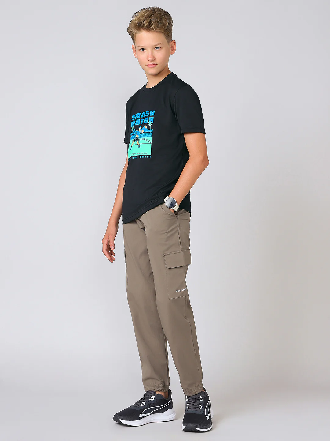 Boys Printed Slim Fit Round Neck Sports T-shirt with TECHNOCOOL+ - Image 5
