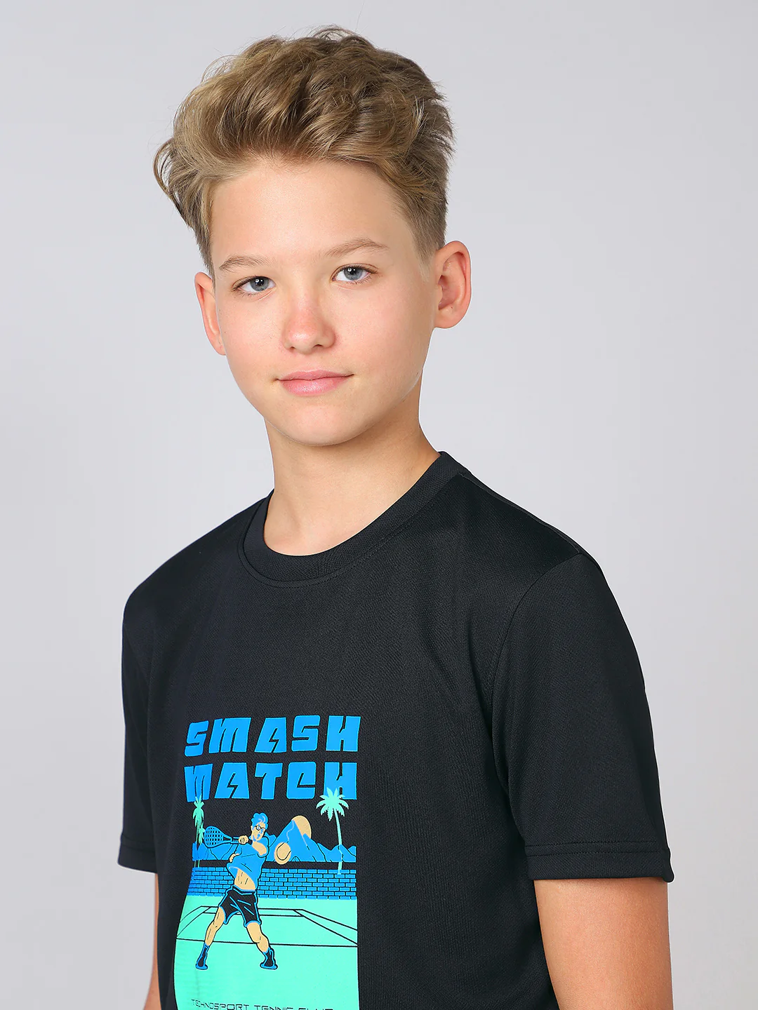 Boys Printed Slim Fit Round Neck Sports T-shirt with TECHNOCOOL+ - Image 6