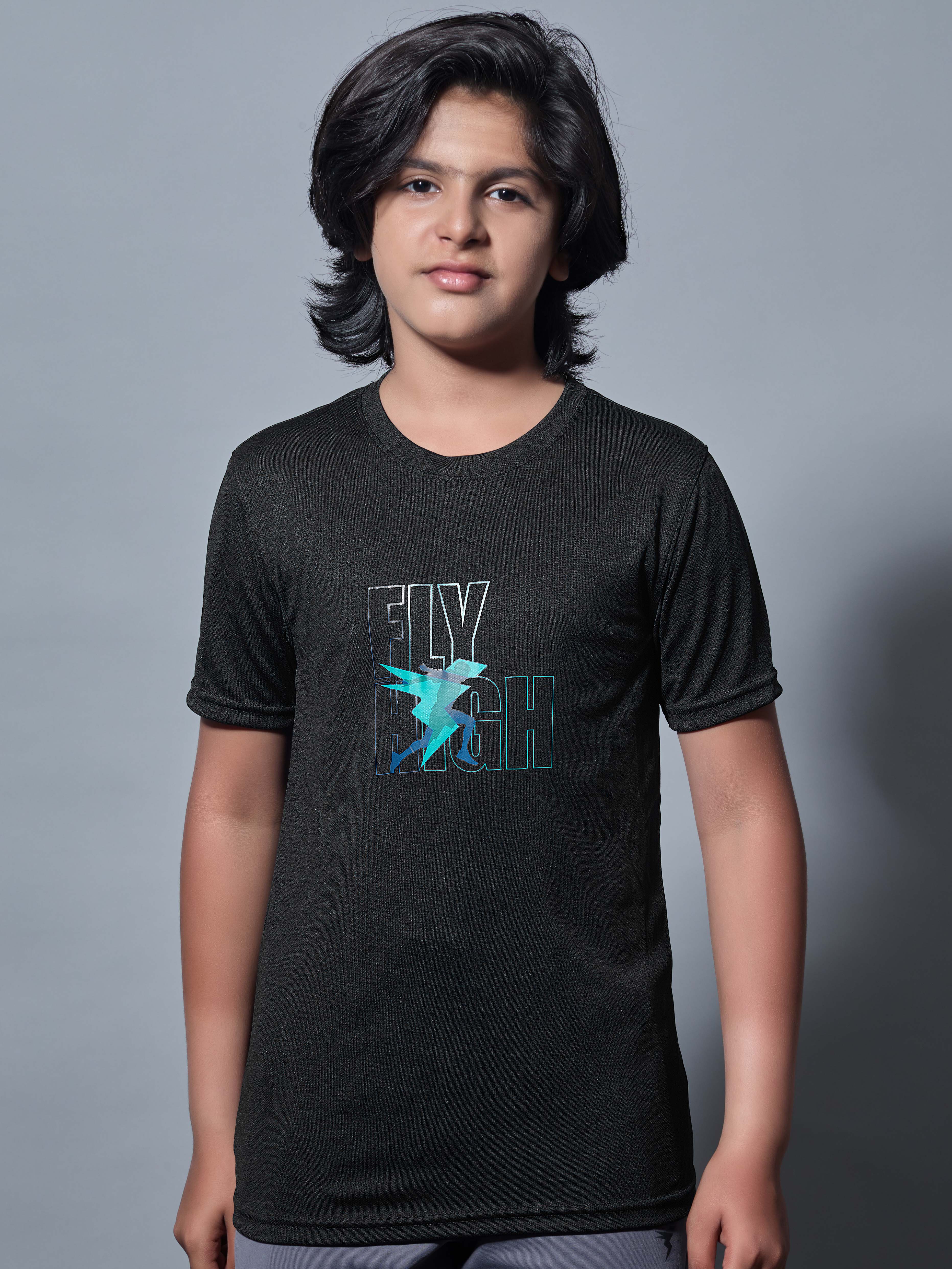 Boys Printed Slim Fit Round Neck Sports T-shirt with TECHNOCOOL+ - Image 2