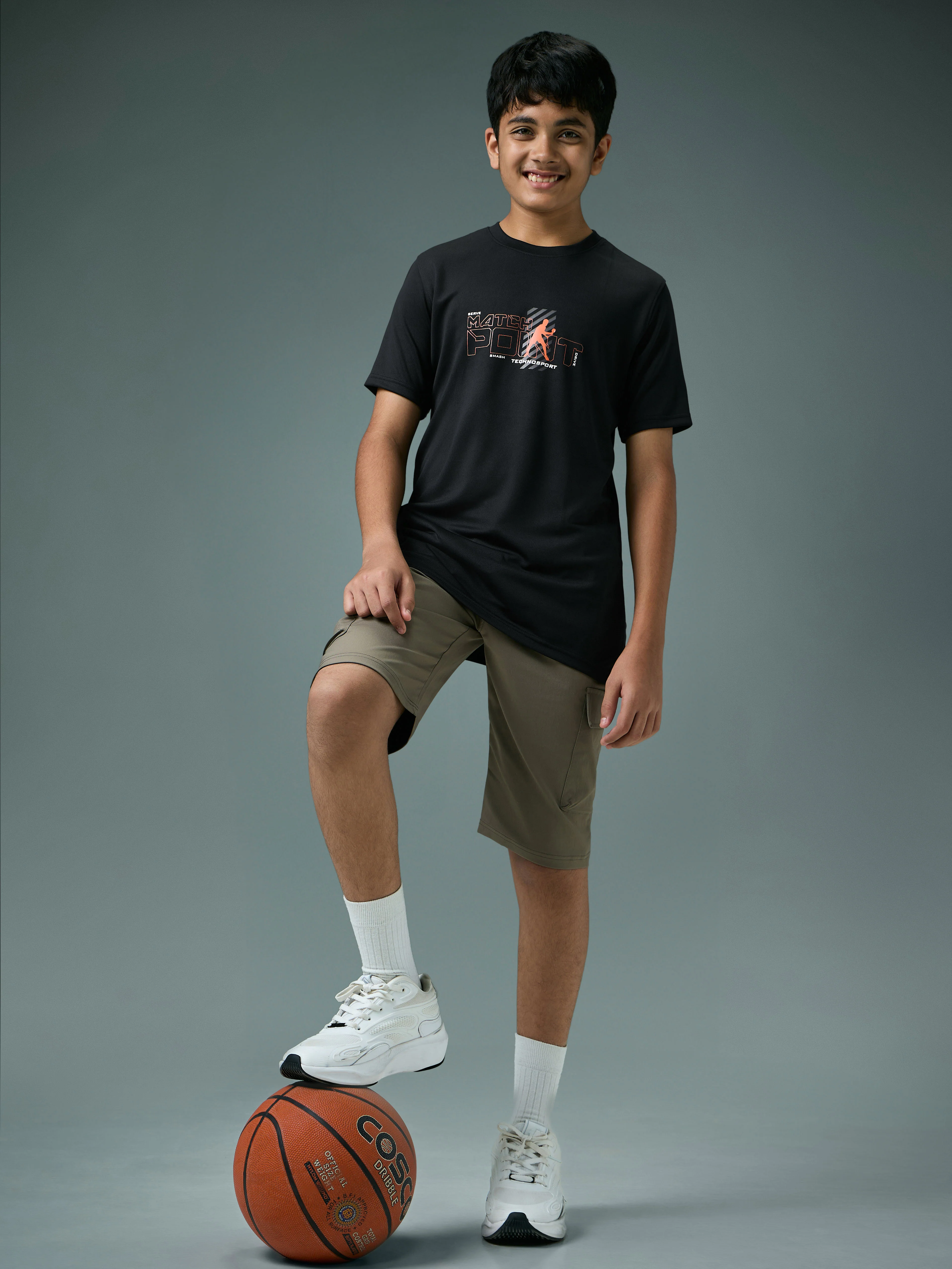 Boys Printed Slim Fit Round Neck Sports T-shirt with TECHNOCOOL+ - Image 5
