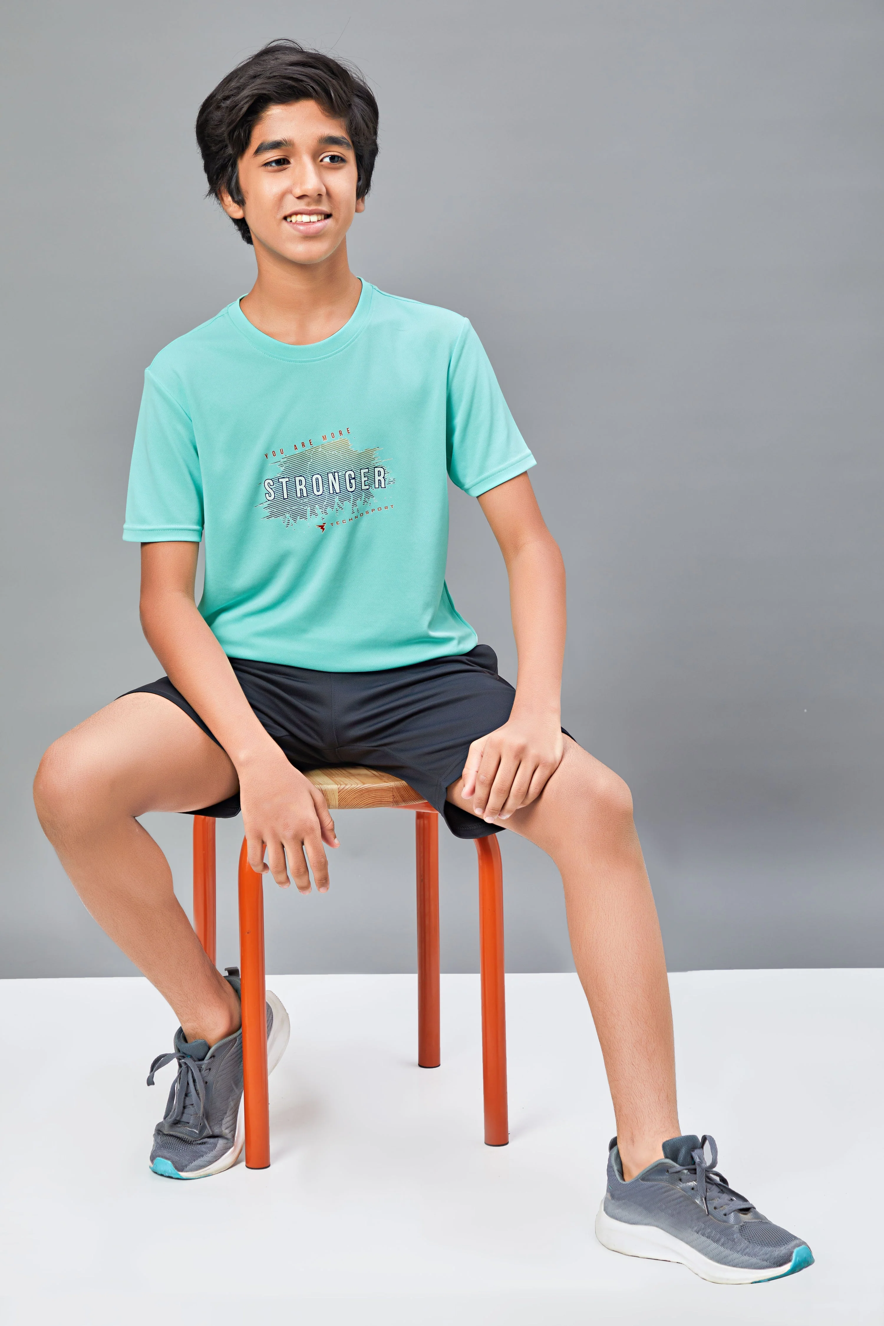Boys Printed Slim Fit Round Neck Sports T-shirt with TECHNOCOOL+ - Image 5