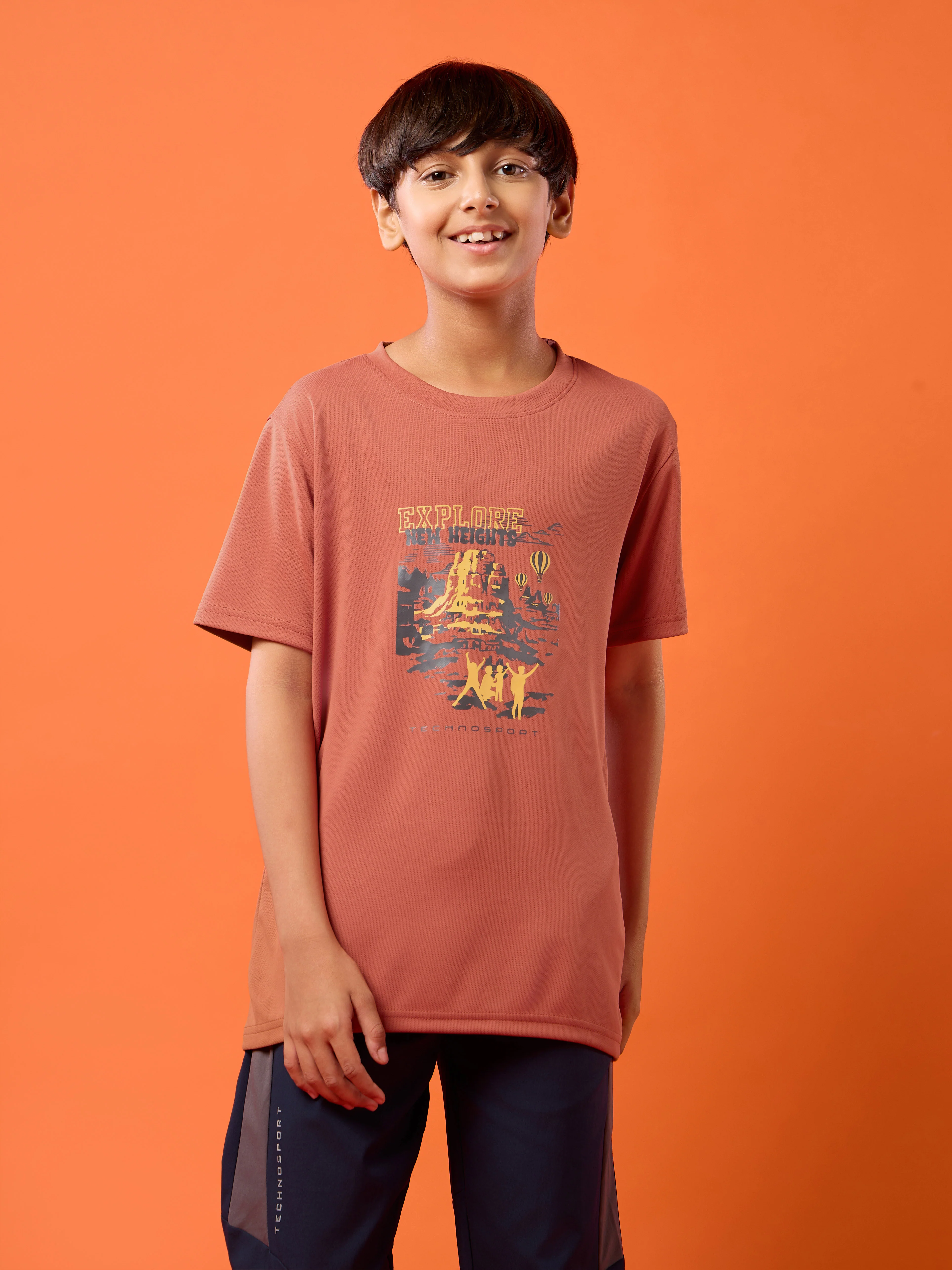 Boys Printed Slim Fit Round Neck Sports T-shirt with TECHNOCOOL+ - Image 2