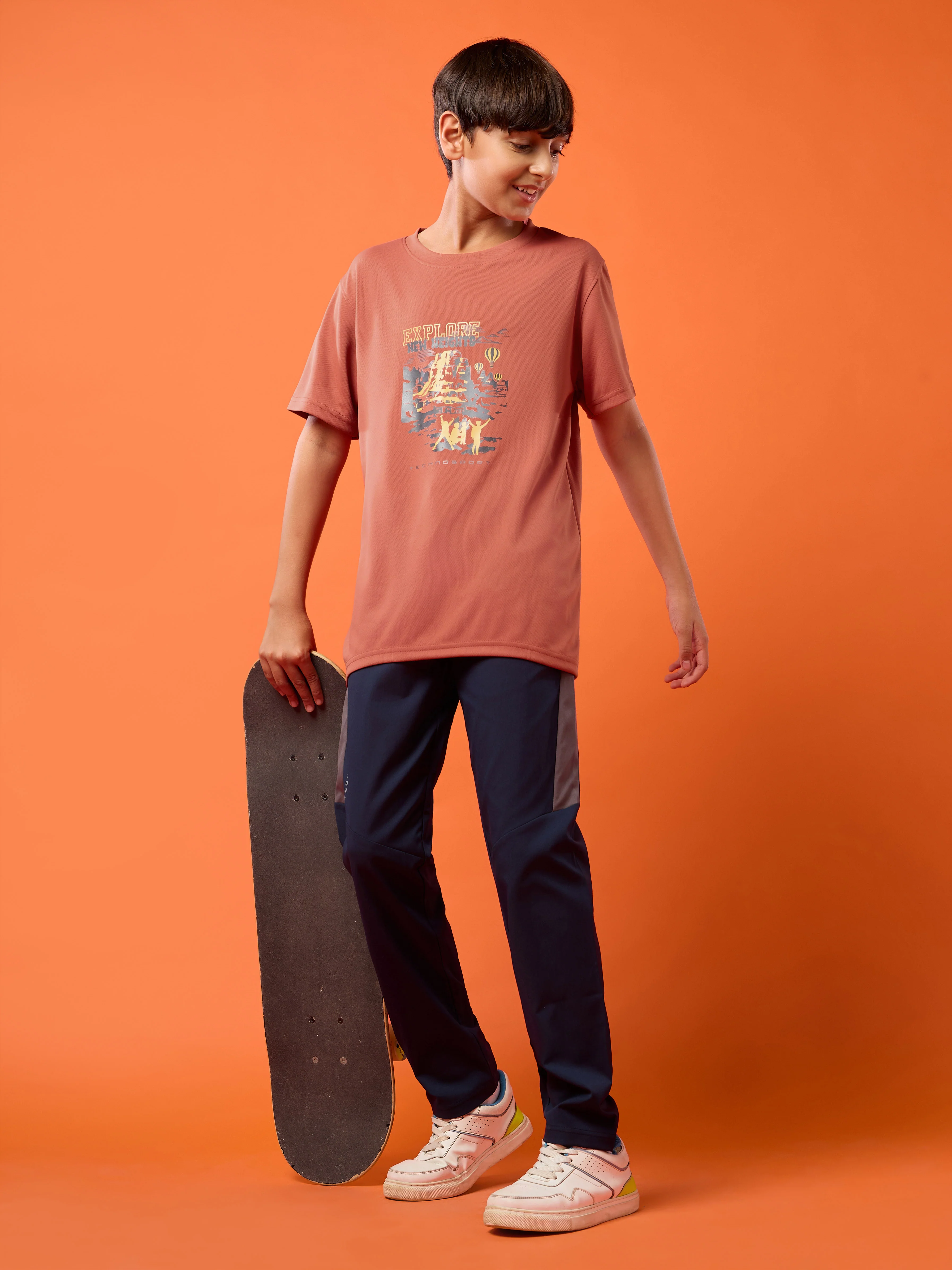 Boys Printed Slim Fit Round Neck Sports T-shirt with TECHNOCOOL+ - Image 5