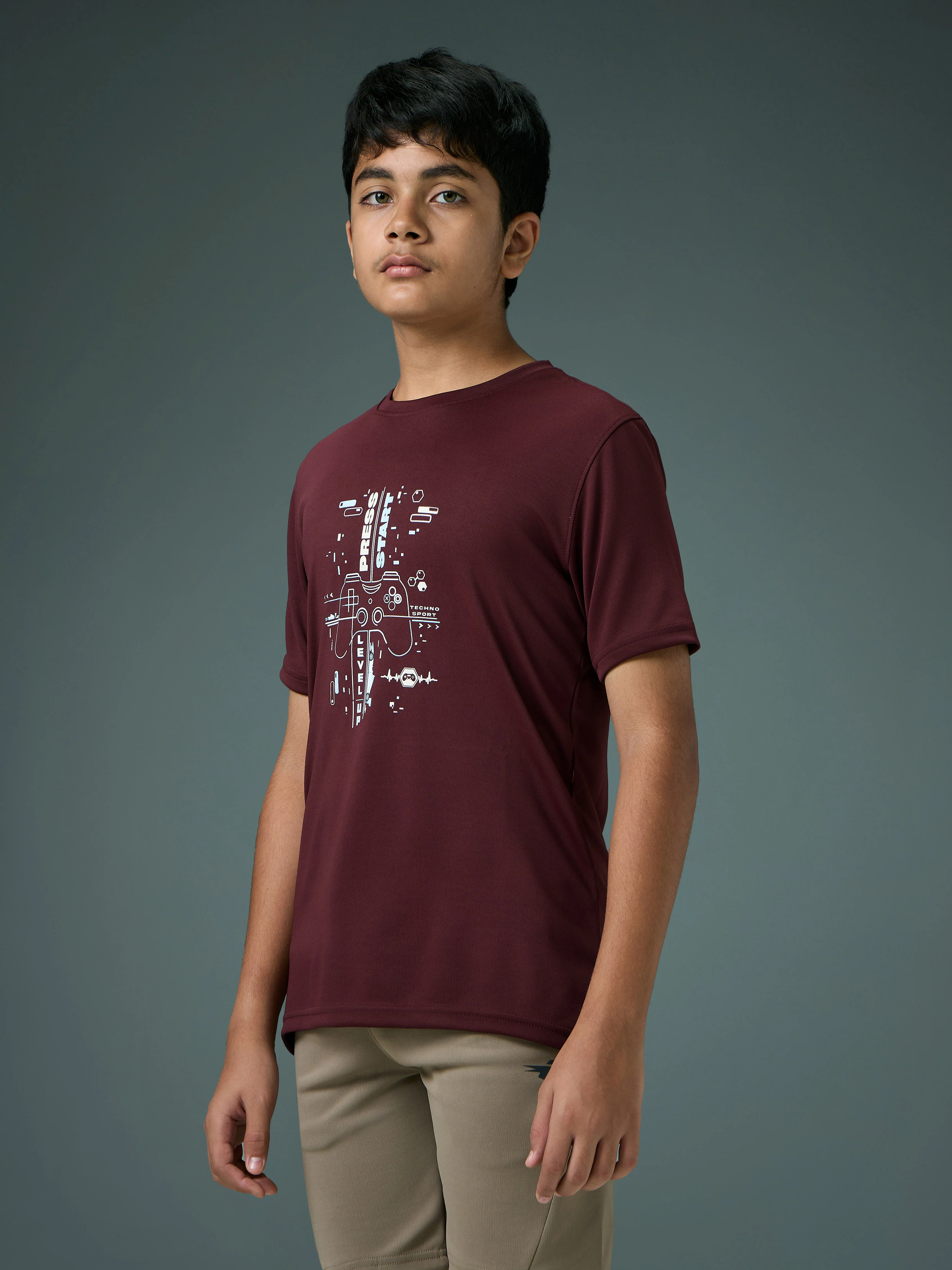 Boys Printed Slim Fit Round Neck Sports T-shirt with TECHNOCOOL+ - Image 4