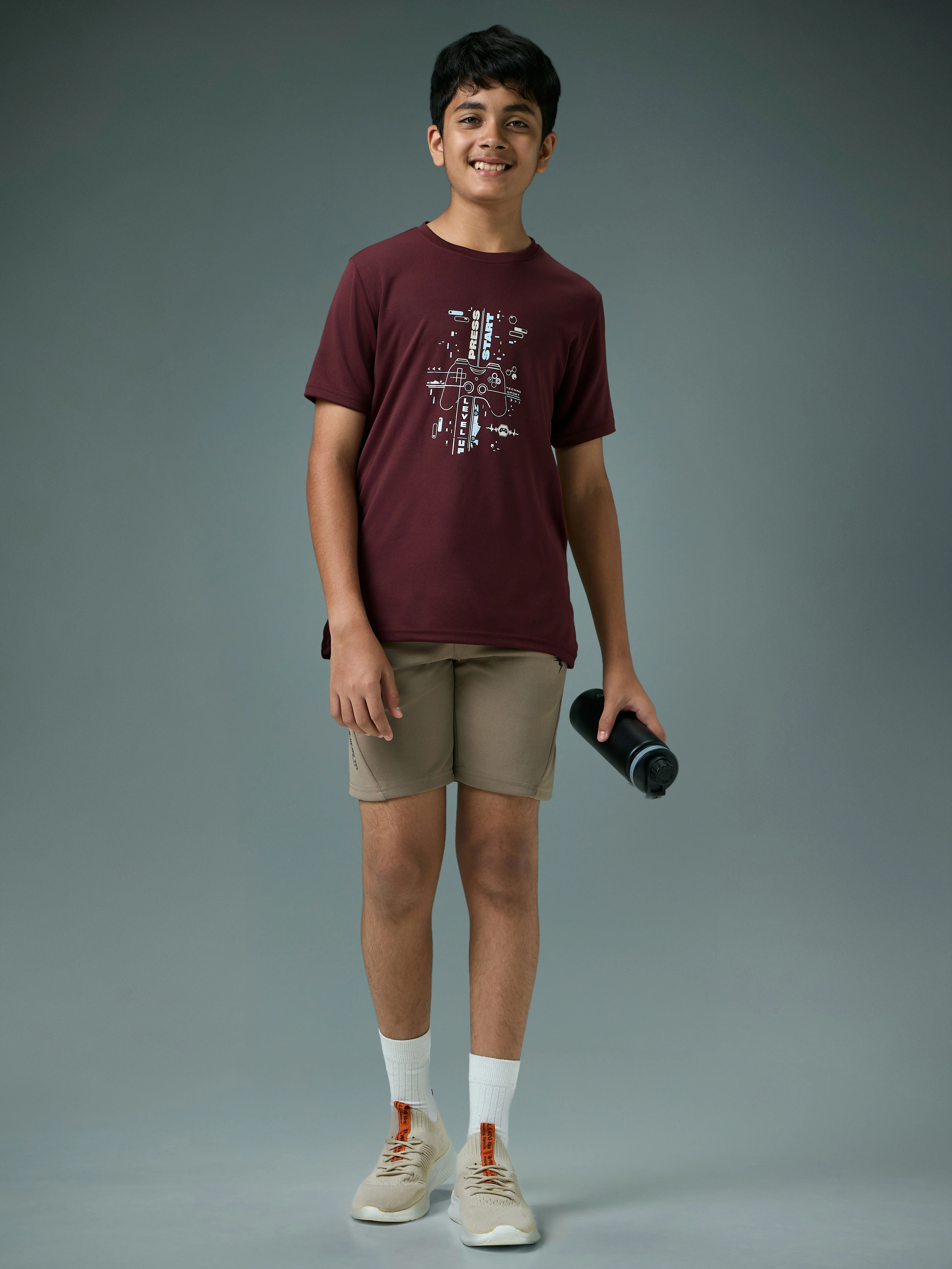 Boys Printed Slim Fit Round Neck Sports T-shirt with TECHNOCOOL+ - Image 5