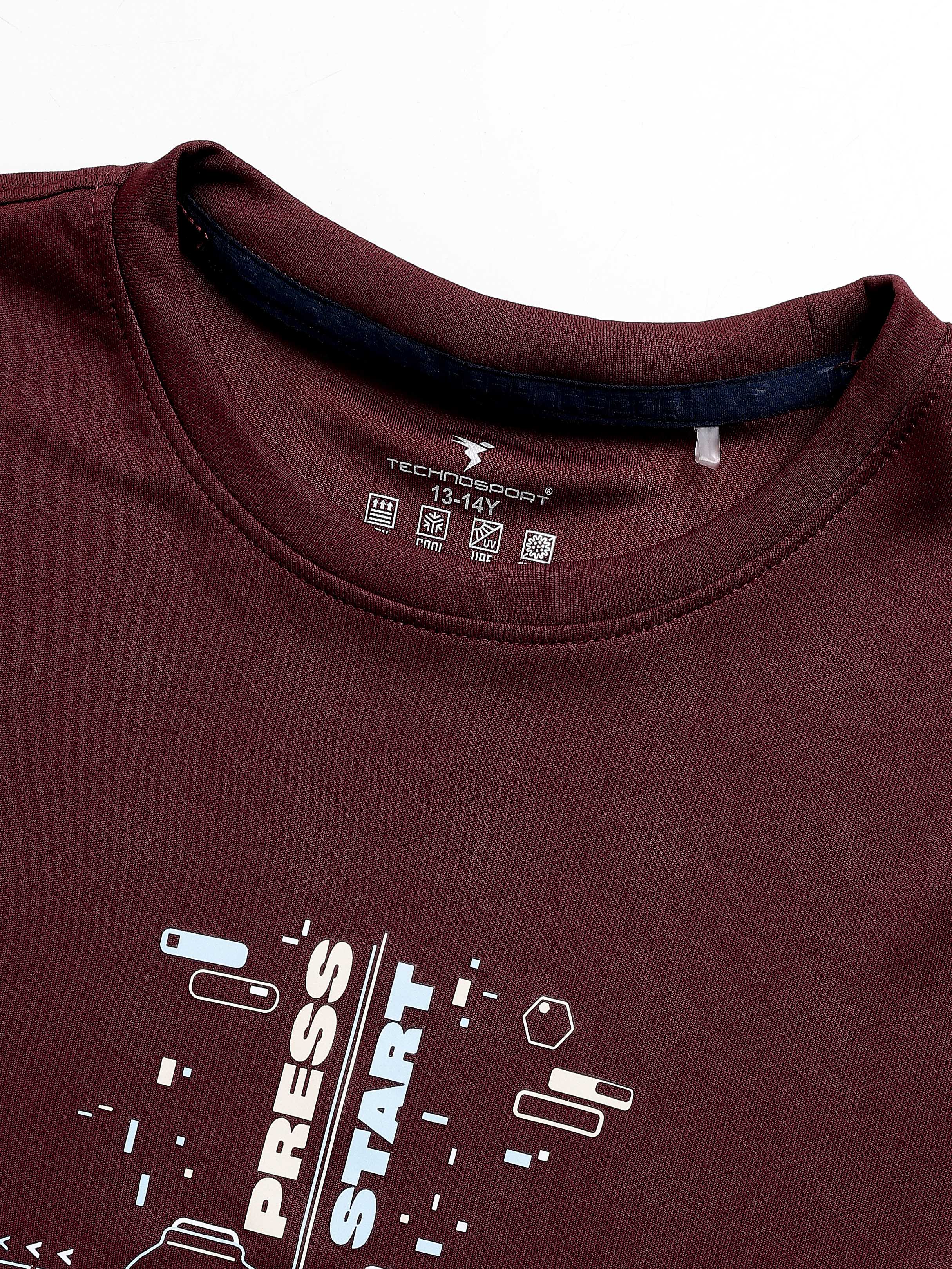 Boys Printed Slim Fit Round Neck Sports T-shirt with TECHNOCOOL+ - Image 7