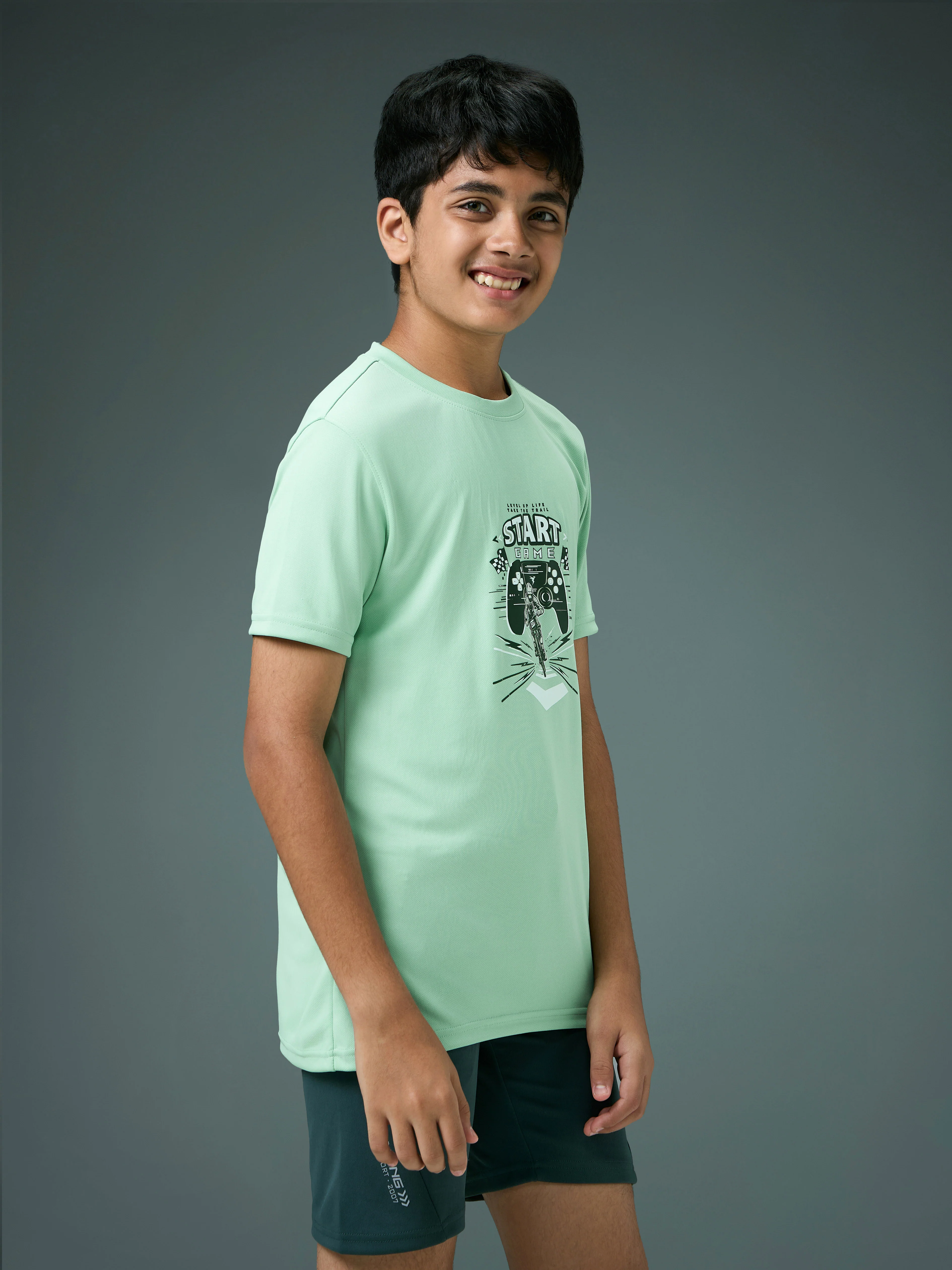 Boys Printed Slim Fit Round Neck Sports T-shirt with TECHNOCOOL+ - Image 4