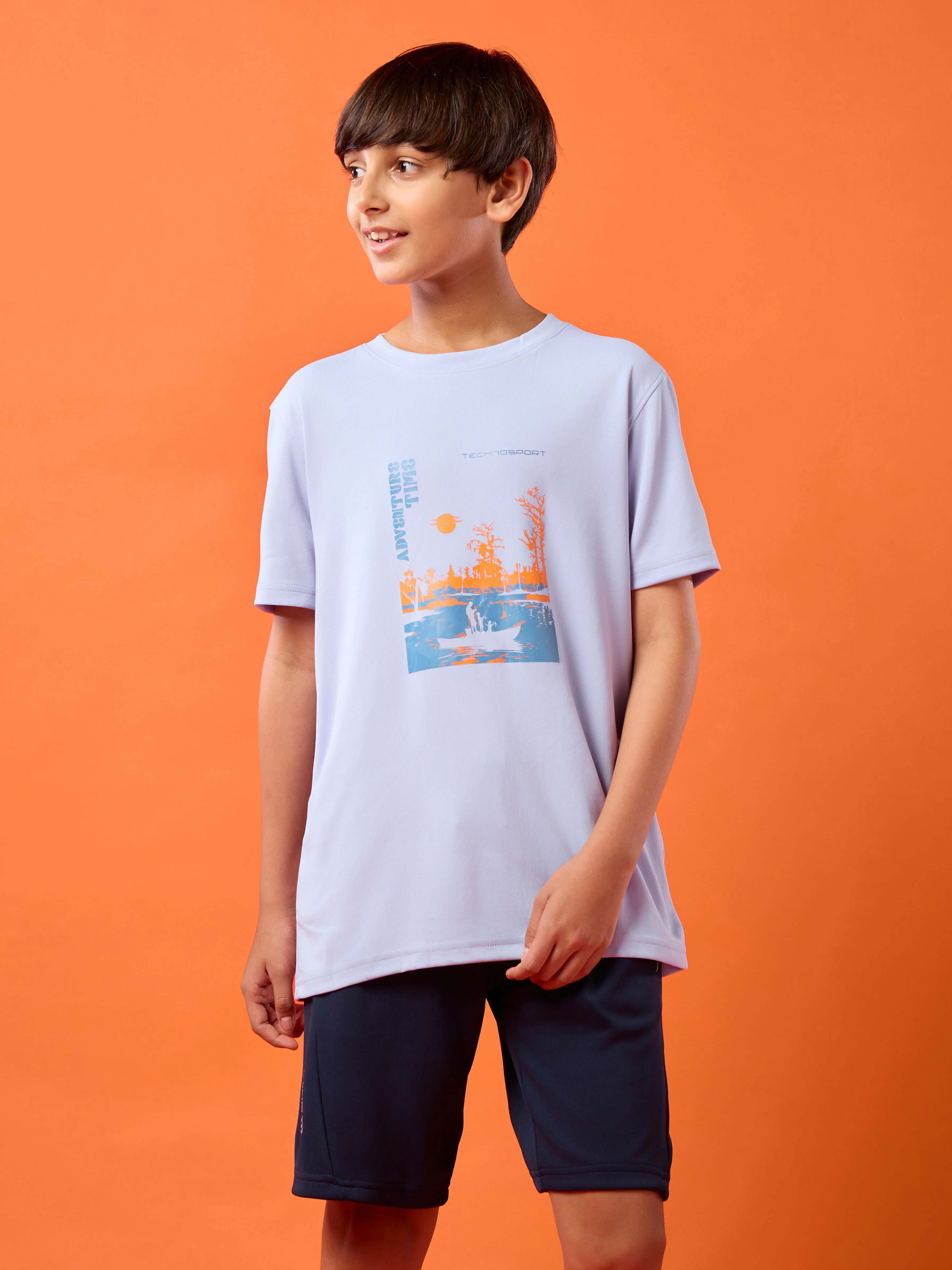 Boys Printed Slim Fit Round Neck Sports T-shirt with TECHNOCOOL+ - Image 2