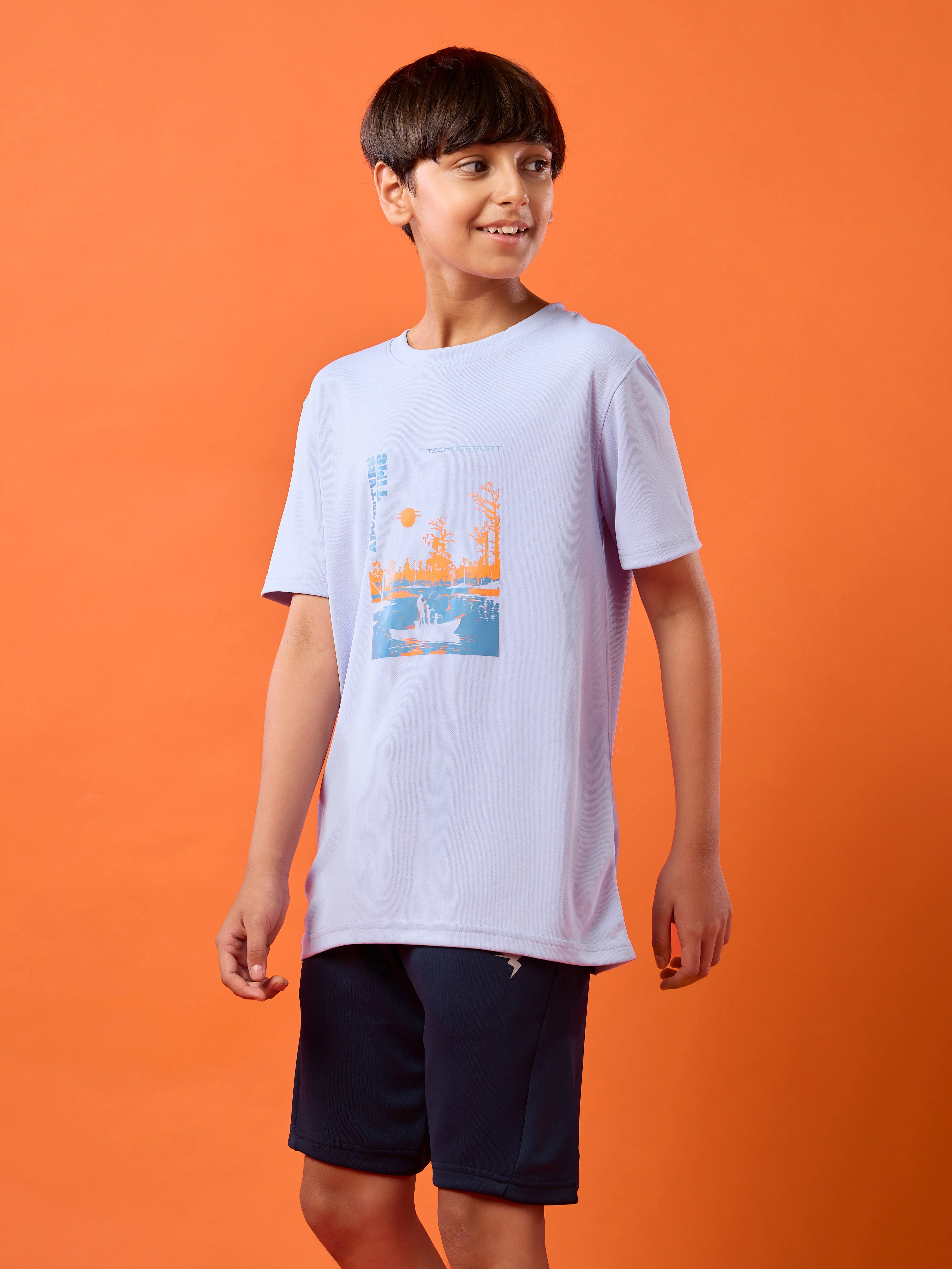 Boys Printed Slim Fit Round Neck Sports T-shirt with TECHNOCOOL+ - Image 4
