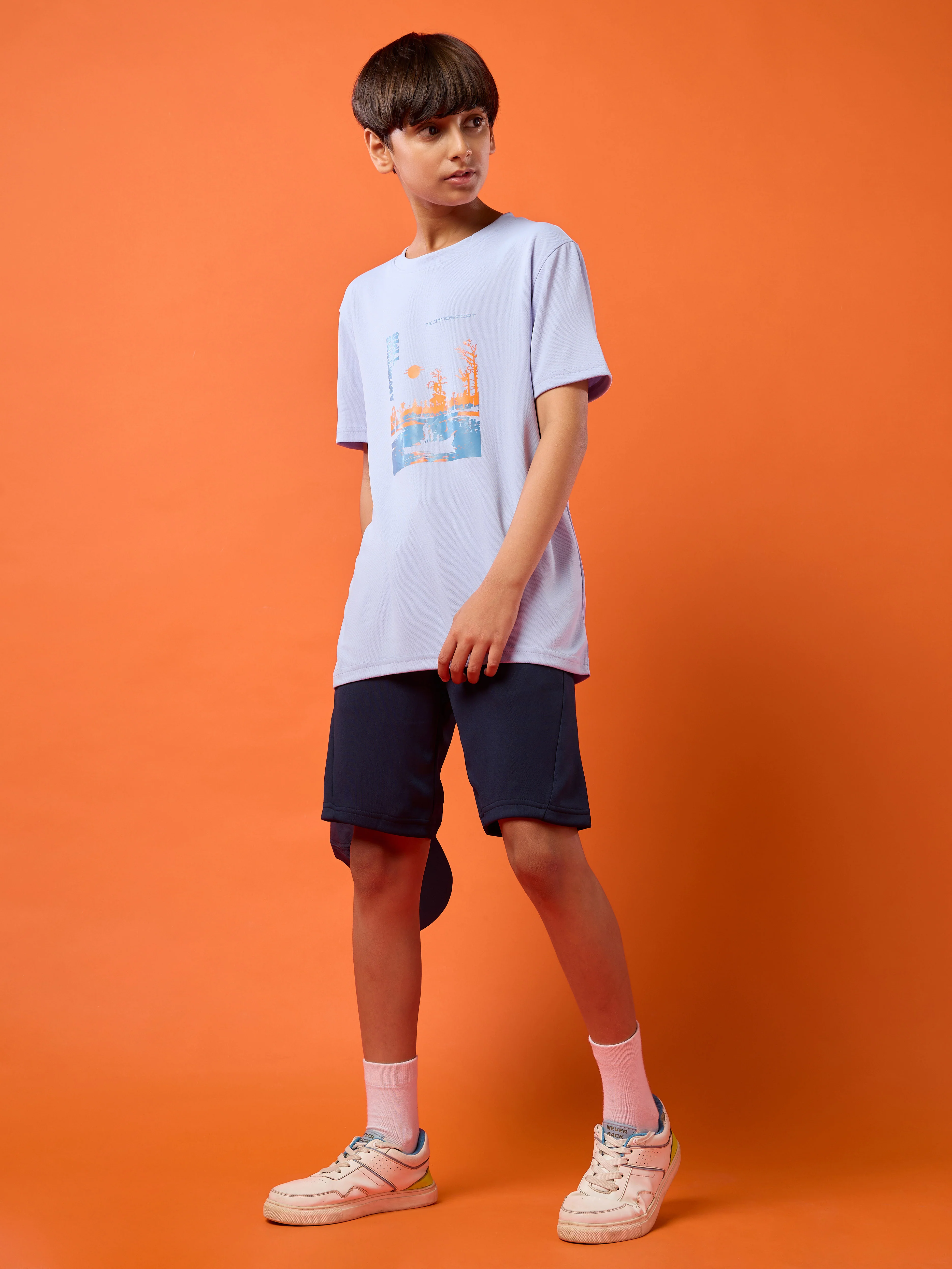 Boys Printed Slim Fit Round Neck Sports T-shirt with TECHNOCOOL+ - Image 5