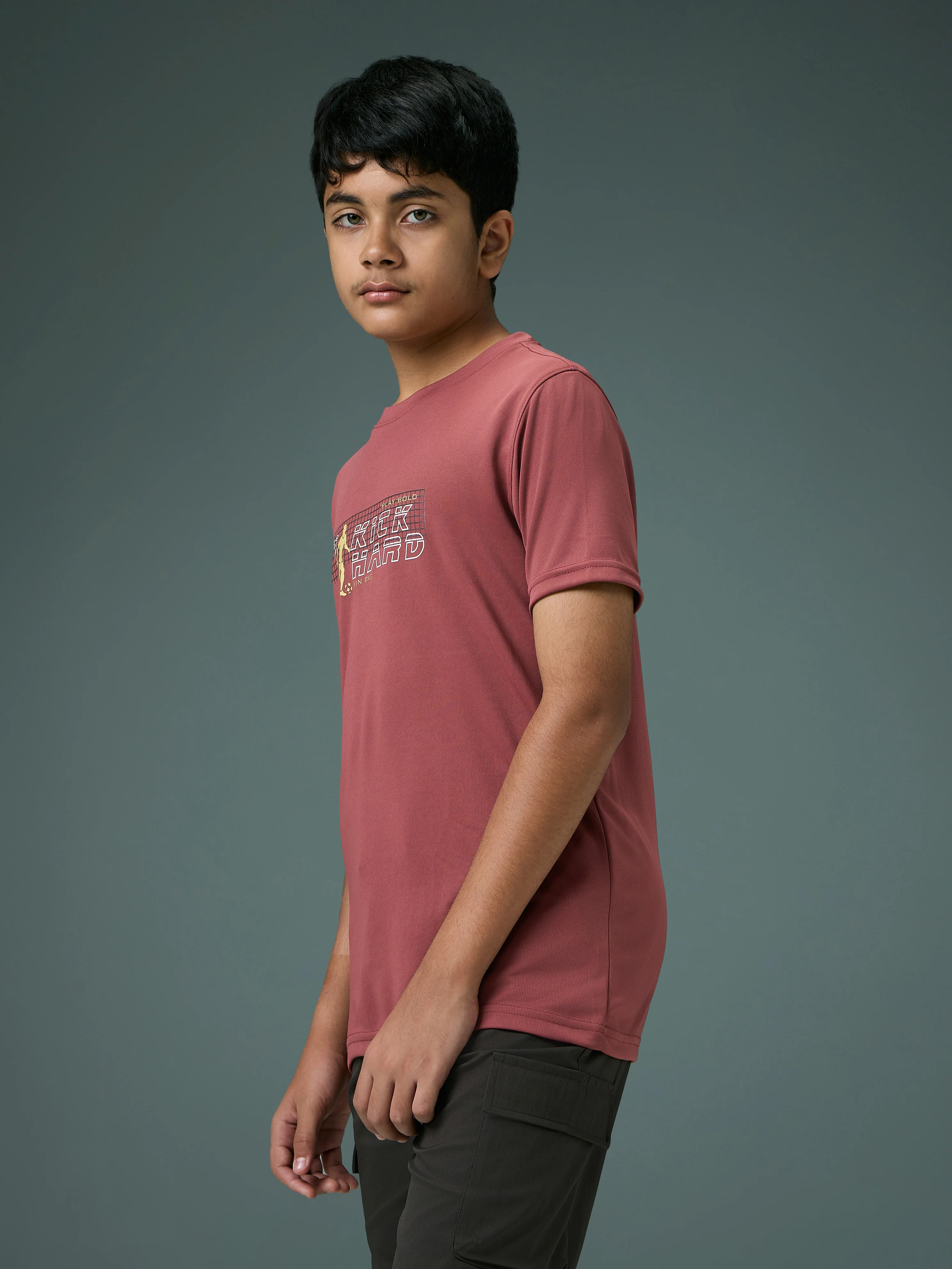 Boys Printed Slim Fit Round Neck Sports T-shirt with TECHNOCOOL+ - Image 4