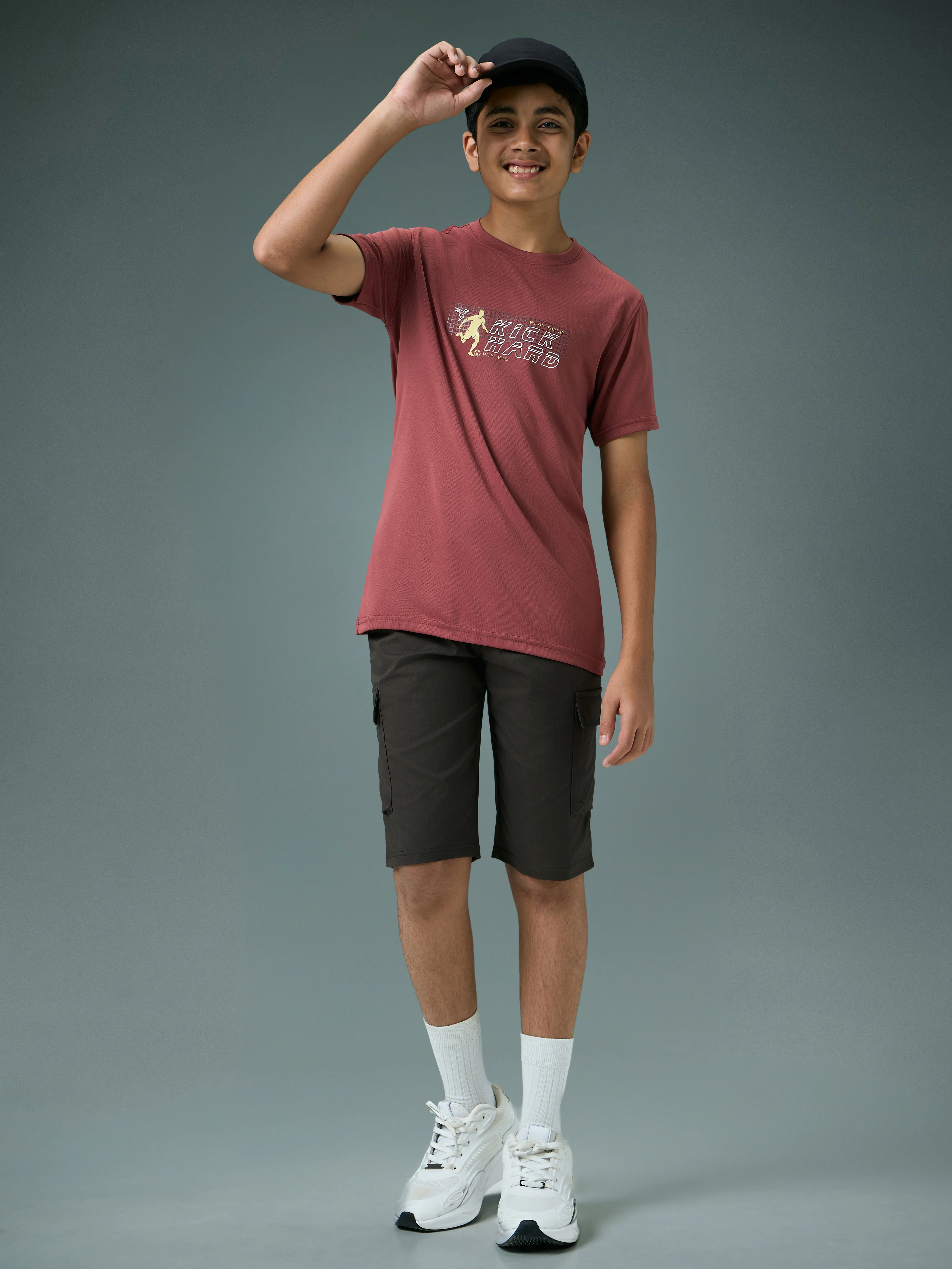 Boys Printed Slim Fit Round Neck Sports T-shirt with TECHNOCOOL+ - Image 5
