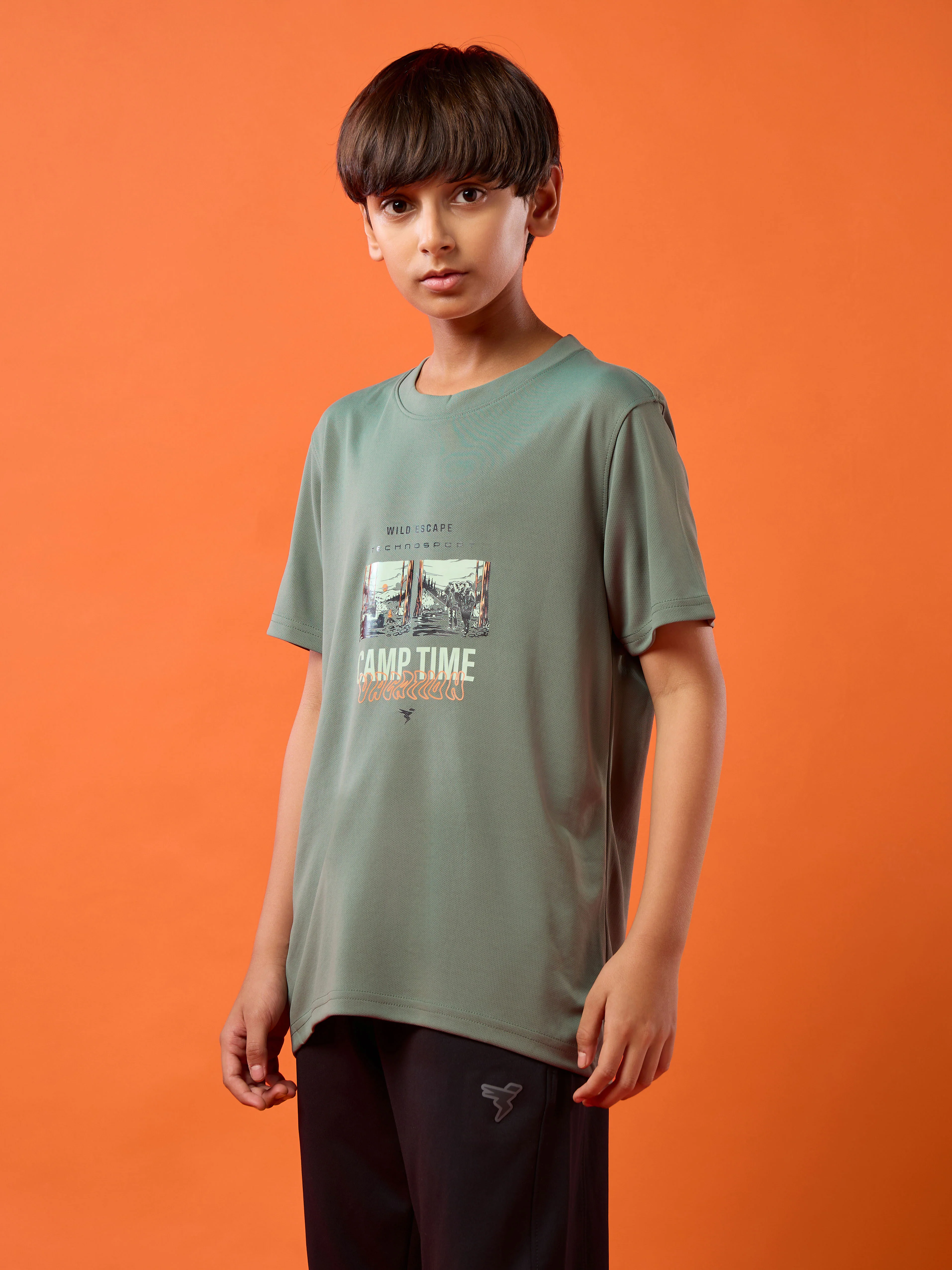 Boys Printed Slim Fit Round Neck Sports T-shirt with TECHNOCOOL+ - Image 4